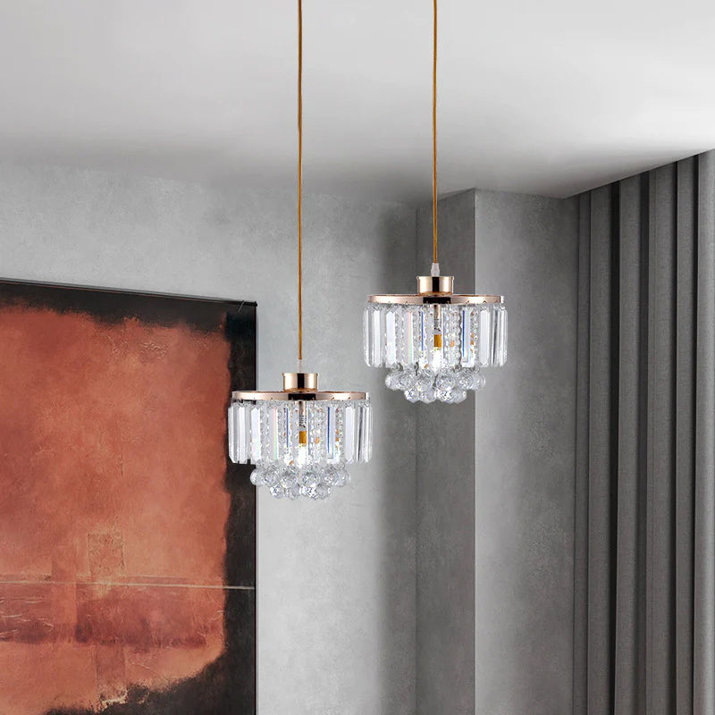 Clear Crystal Linear Pendant Light