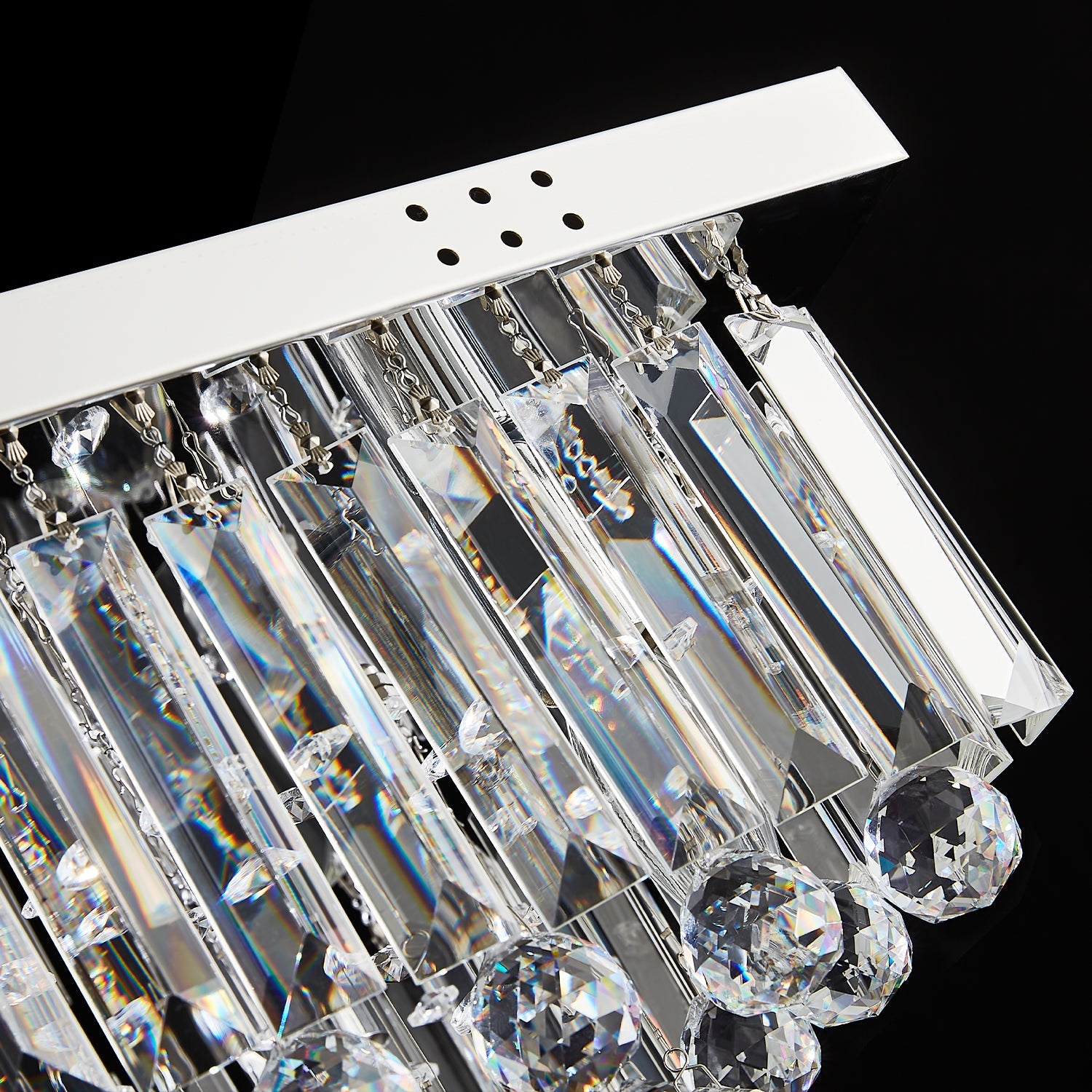 Square Rain Drop Crystal Ceiling Light - Contemporary Lighting Fixture