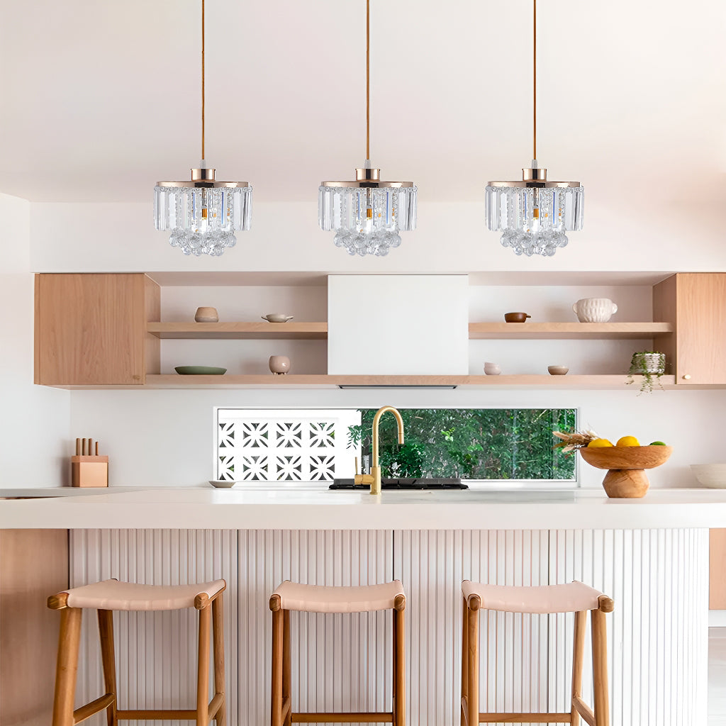 Clear Crystal Linear Pendant Light
