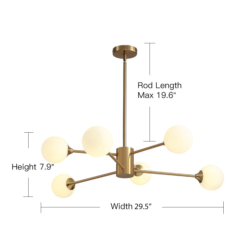 Glass Globes Sputnik Radial Chandelier - Living Room | Siljoy