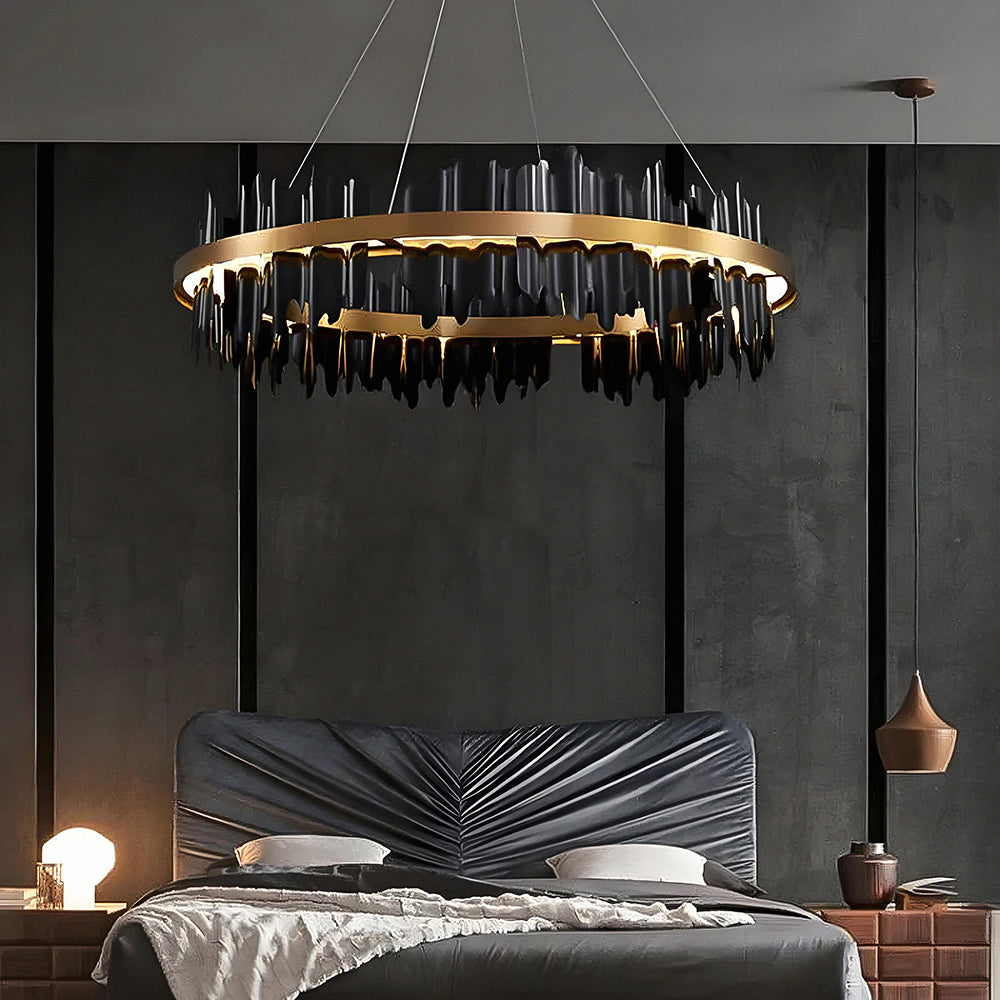Iceberg-Round-Modern-Gold-Black-Chandelier-Sofary Lighting