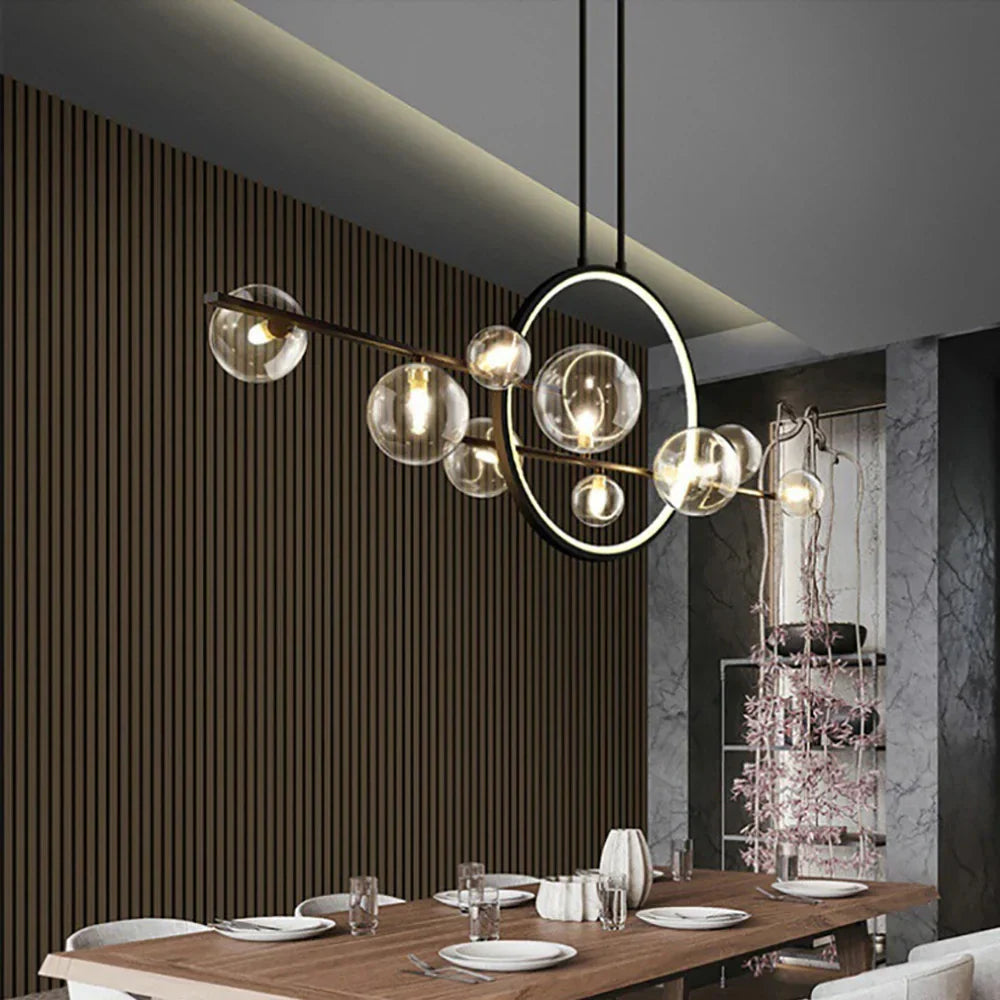 Opal Halo Chandelier with Glass Globes - Sofary Lighting