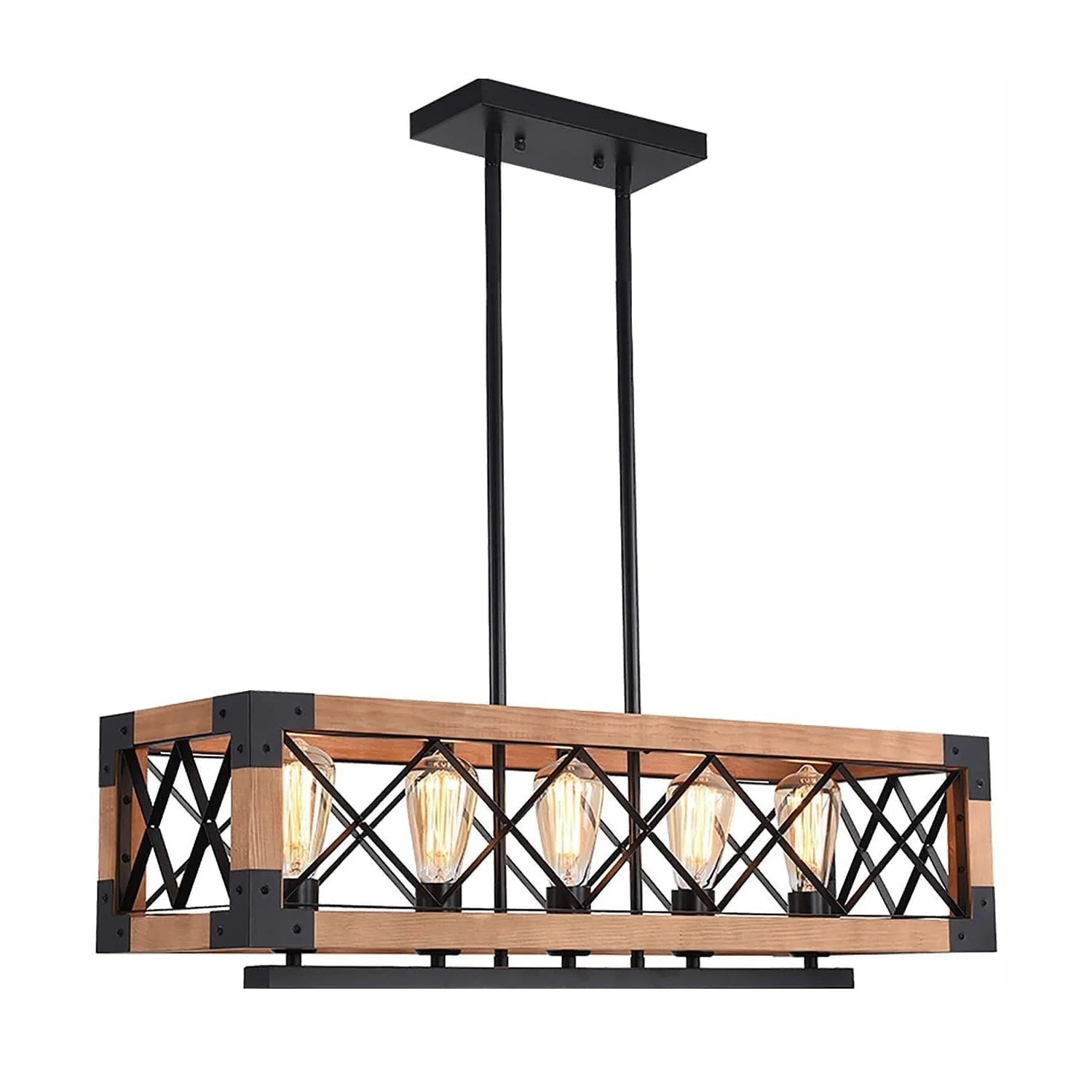 Rustic Beam 5-Light Farmhouse Chandelier - Sofary Lighting