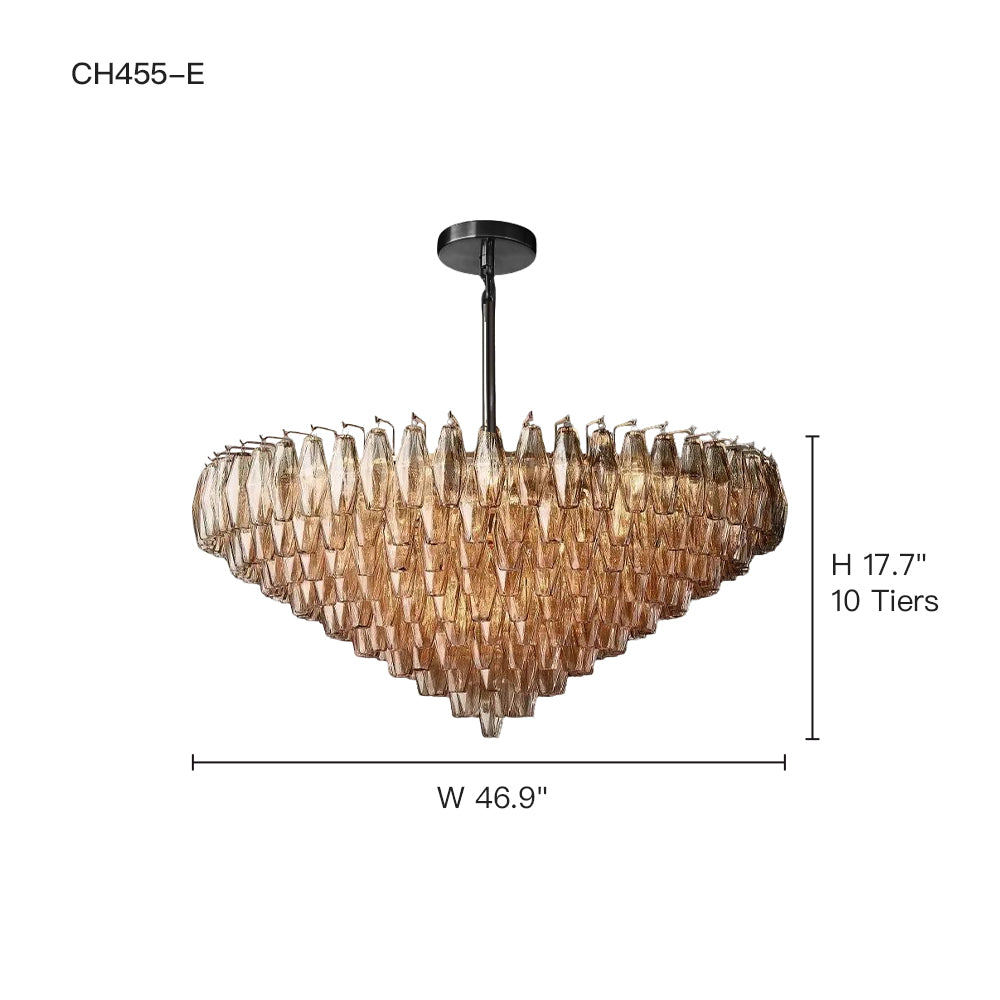 Chiara Glass Multi-Tier Round Chandelier