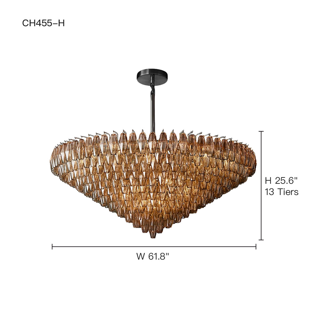 Chiara Glass Multi-Tier Round Chandelier
