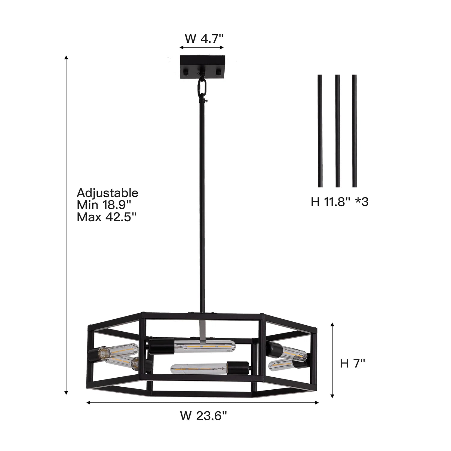 hexagon-industrial-black-lantern-drum-chandelier-ch396-20250606-sofary-lighting