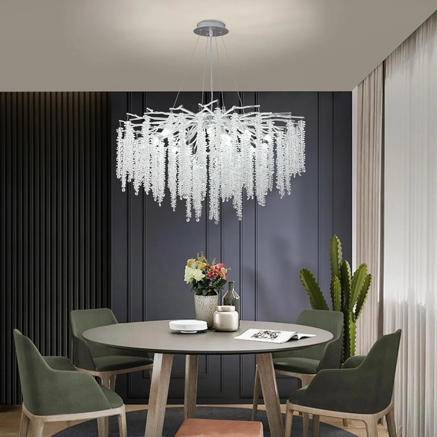 luxury-french-silver-branch-chandelier-with-glass-tassels-dining-table-ch405-20250619-Sofary-Lighting
