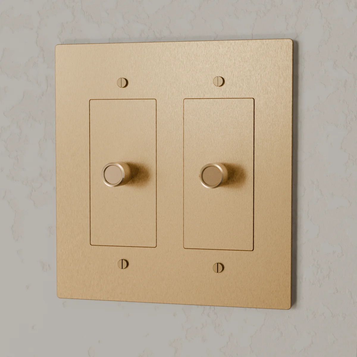 the-brass-3-way-rotary-dimmer-switch-brass-color-2-gang | Sofary Lighting
