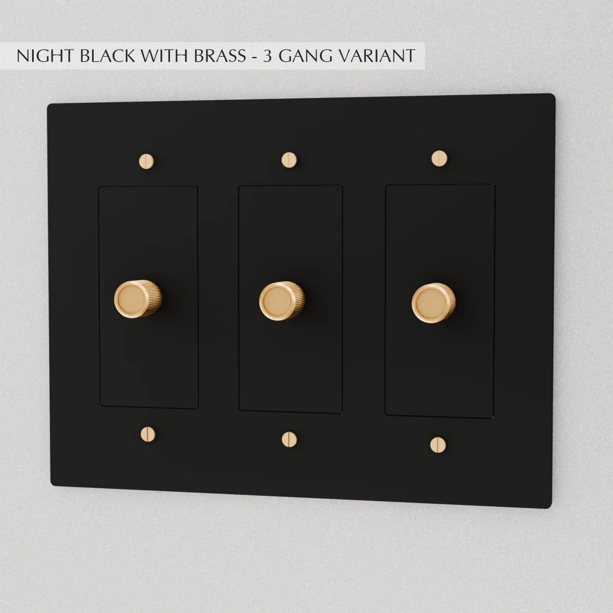 the-brass-dimmer-switch-3-gang-night-black-with-brass | Sofary Lighting
