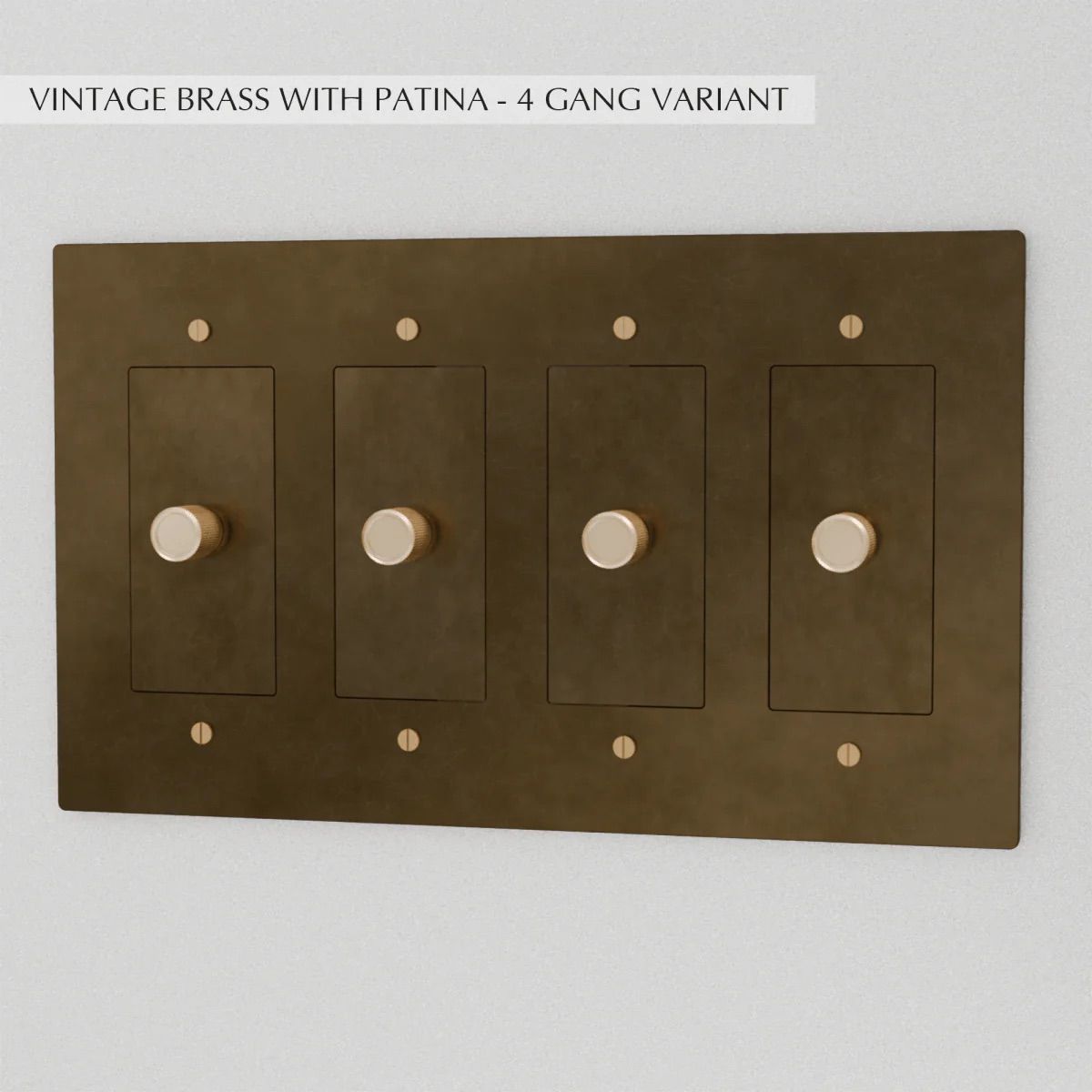 the-brass-dimmer-switch-4-gang-vintage-brass-with-patina | Sofary Lighting