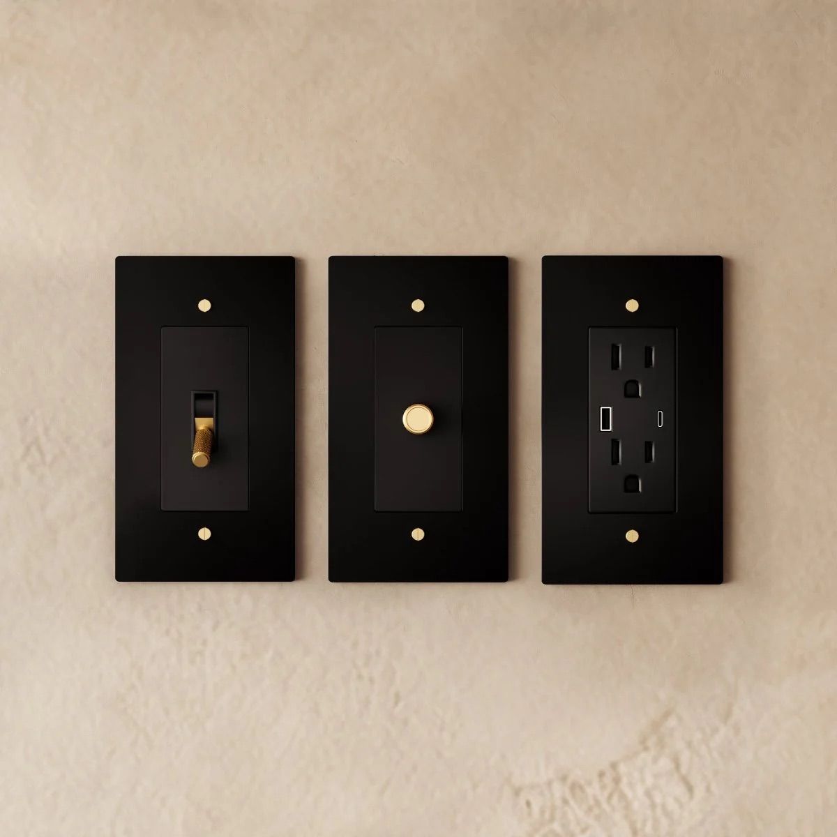 the-brass-electrical-sample-kit-night-black-with-brass | Sofary Lighting
