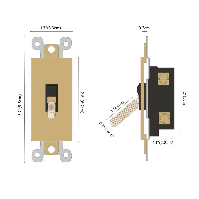 the-brass-electrical-sample-kit-size-detail-2 | Sofary Lighting