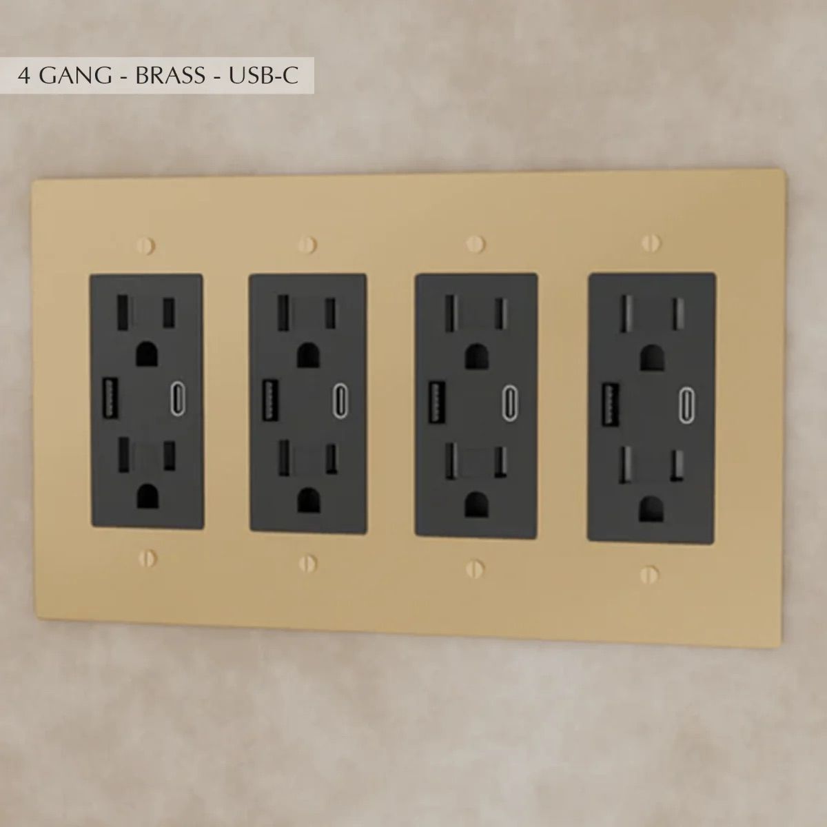 the-brass-outlet-brass-usb-4-gang | Sofary Lighting