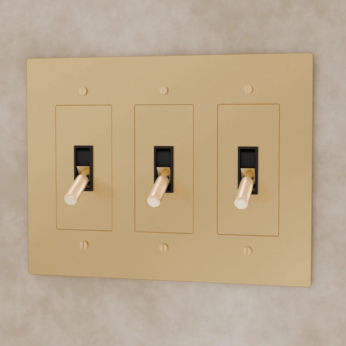 the-brass-toggle-switch-brass-3-gang | Sofary Lighting