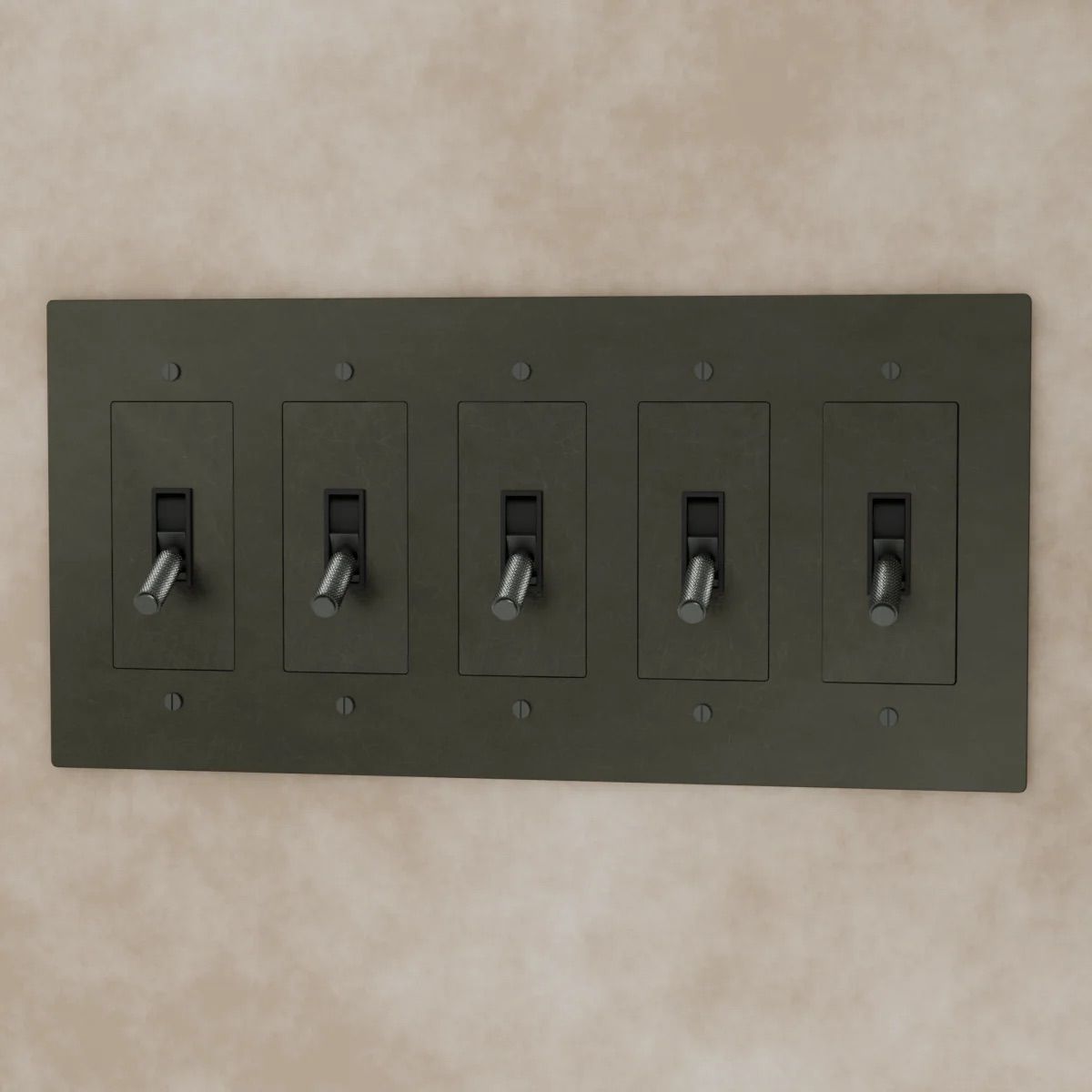 the-brass-toggle-switch-bronze-with-patina-5-gang | Sofary Lighting