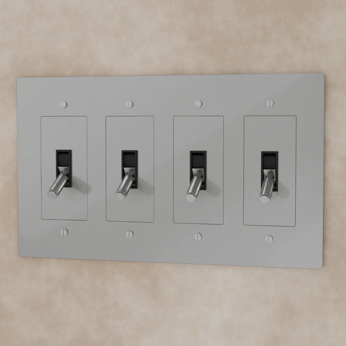 the-brass-toggle-switch-stainless-steel-4-gang | Sofary Lighting