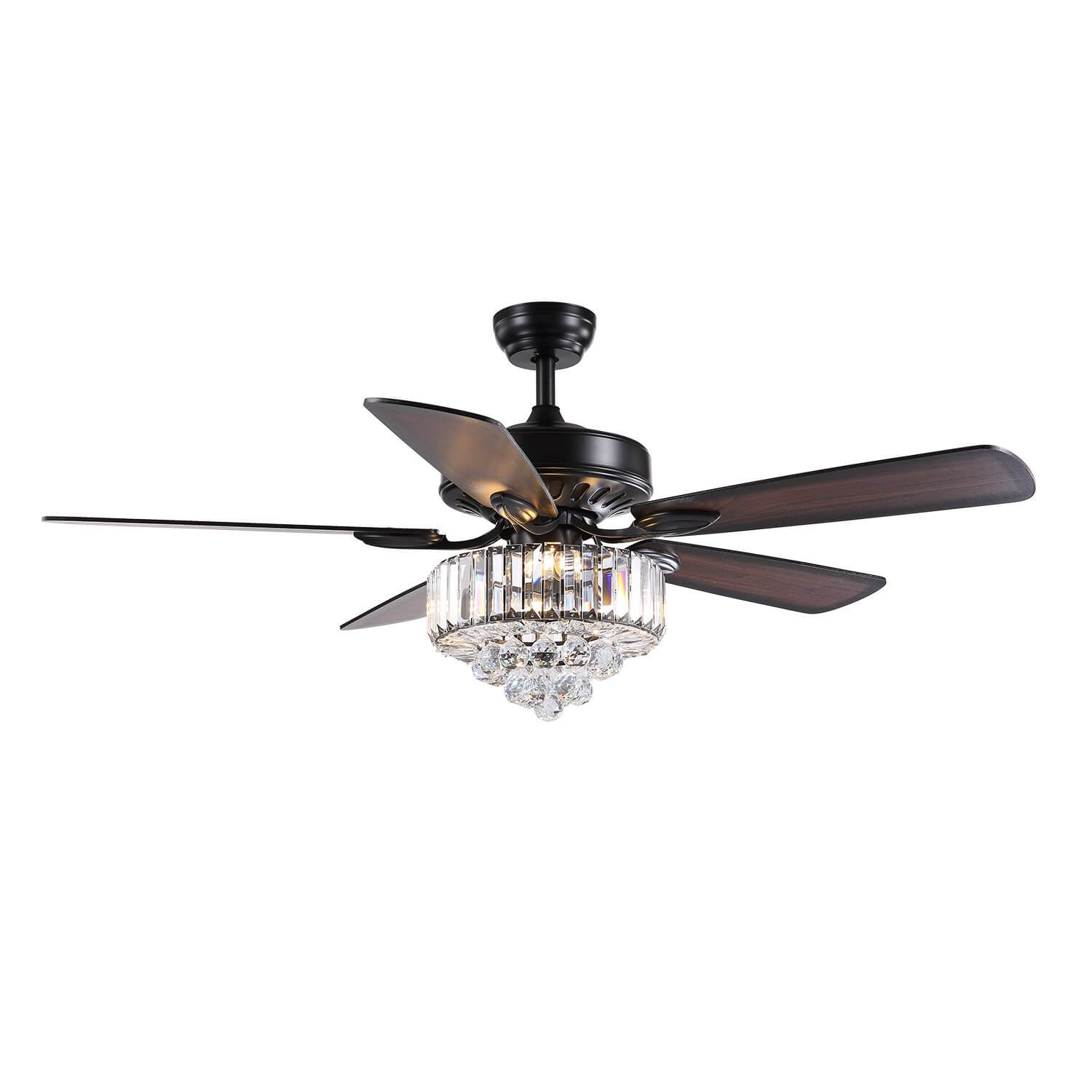 MOOONI-Ceiling-Fan-Light-Matte-Black-Finish-Vertical-Crystal-Fandelier-52“
