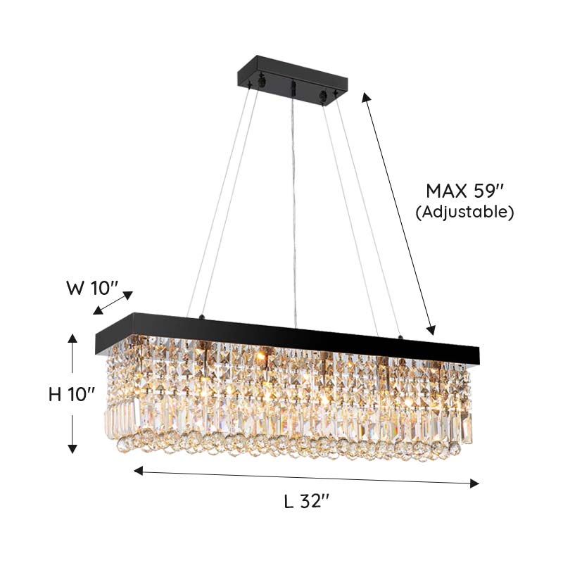 Black-Rectangle-Crystal-Chandeler-Size-32"
