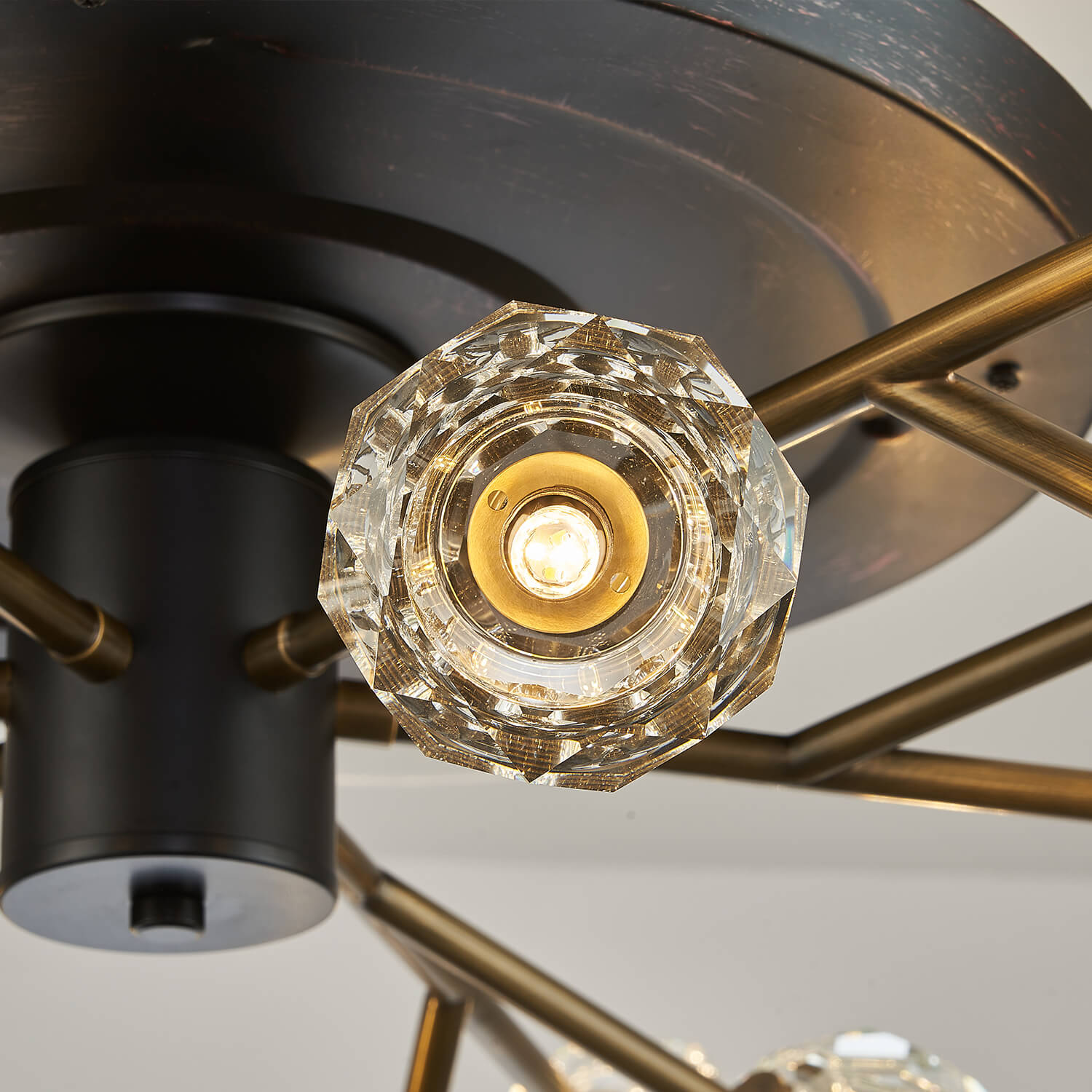 Newly-Upgraded Oil-Rubbed Bronze Vintage Crystal Fandelier