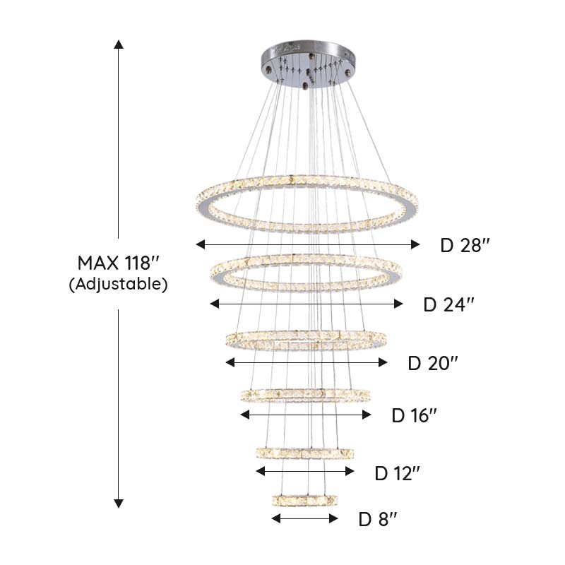 Modern-Chrome-Multiple-Rings-Galaxy-Ring-Crystal-Chandelier-Size-6-Rings-D28"-D24"-D20"-D16"-D12"-And-8"