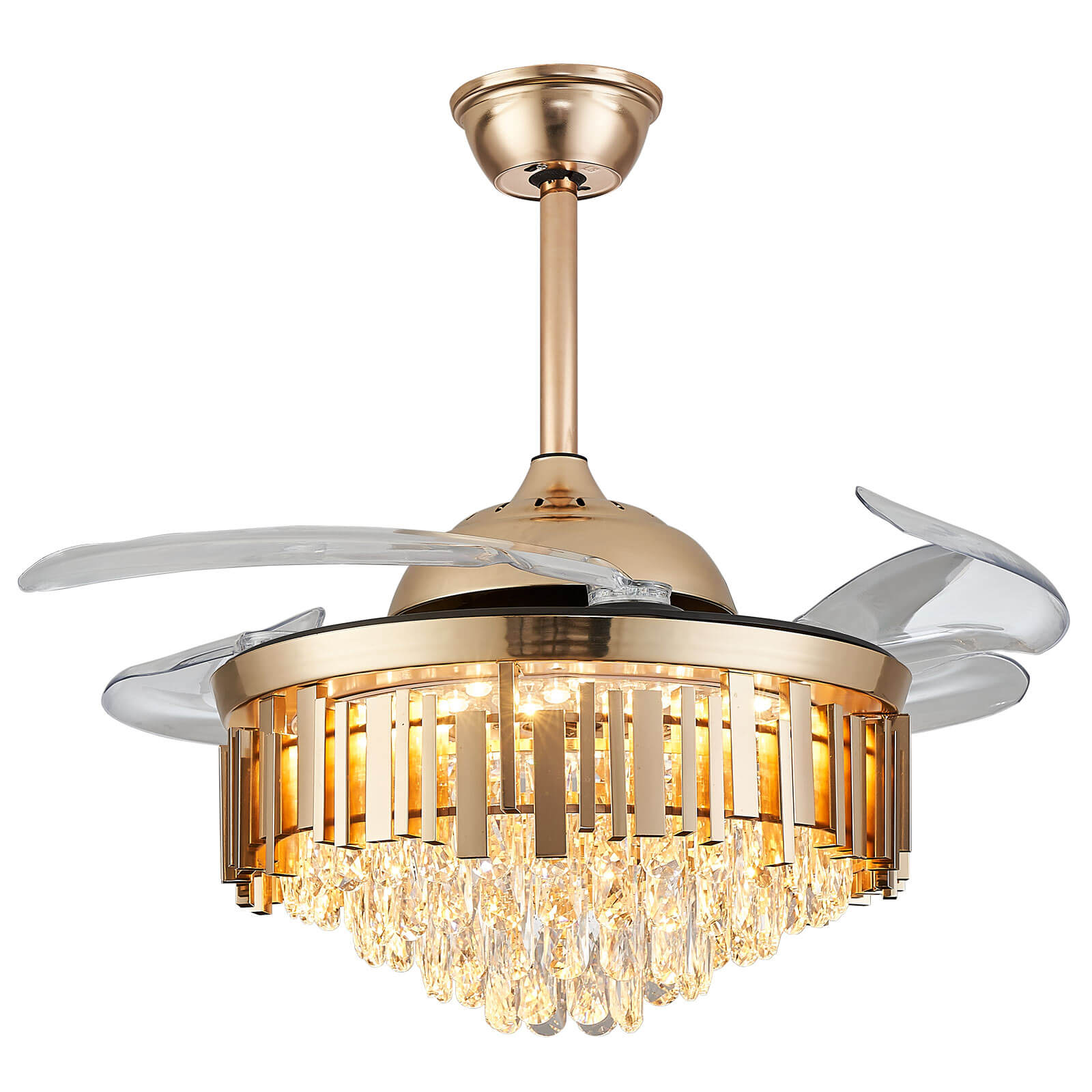 Round French Golden Crystal Fandelier Indoor