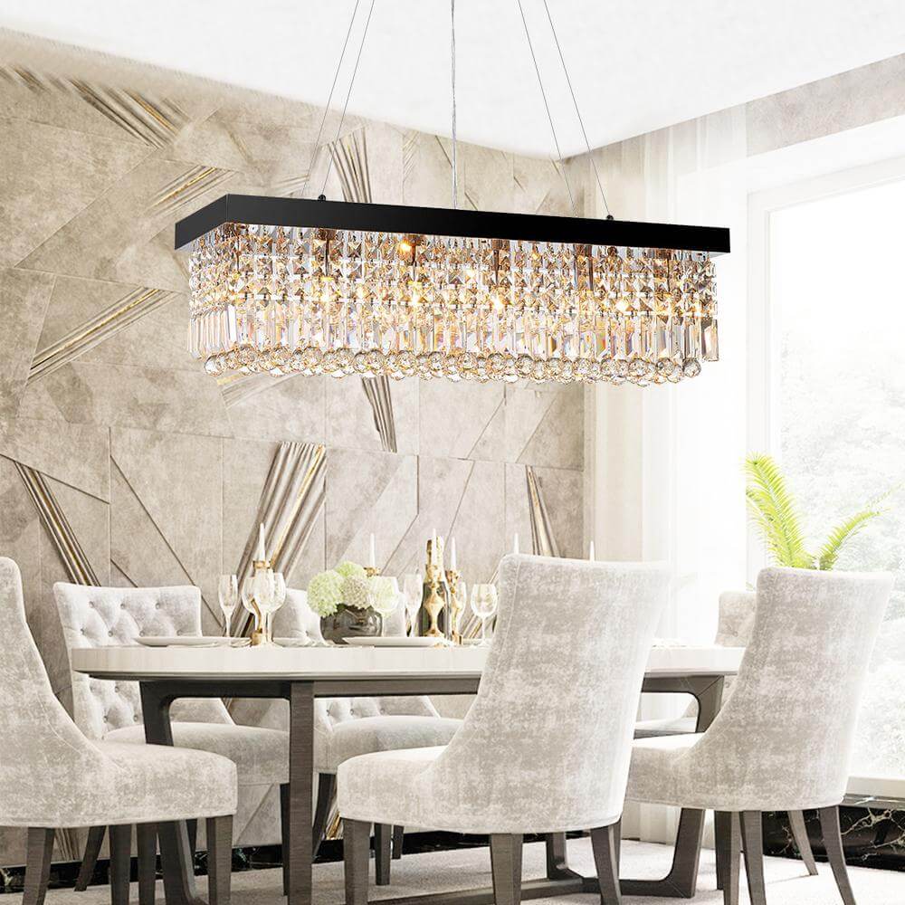 Black-Rectangle-Crystal-Chandeler