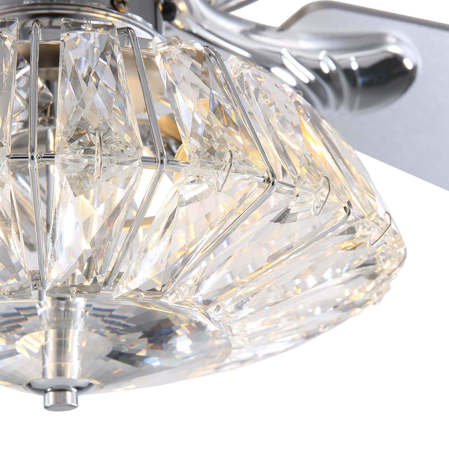 MOOONI-Ceiling-Fan-Light-Chrome-Trapezoidal-Crystal-Strip-Fandelier-50“-Lampshade