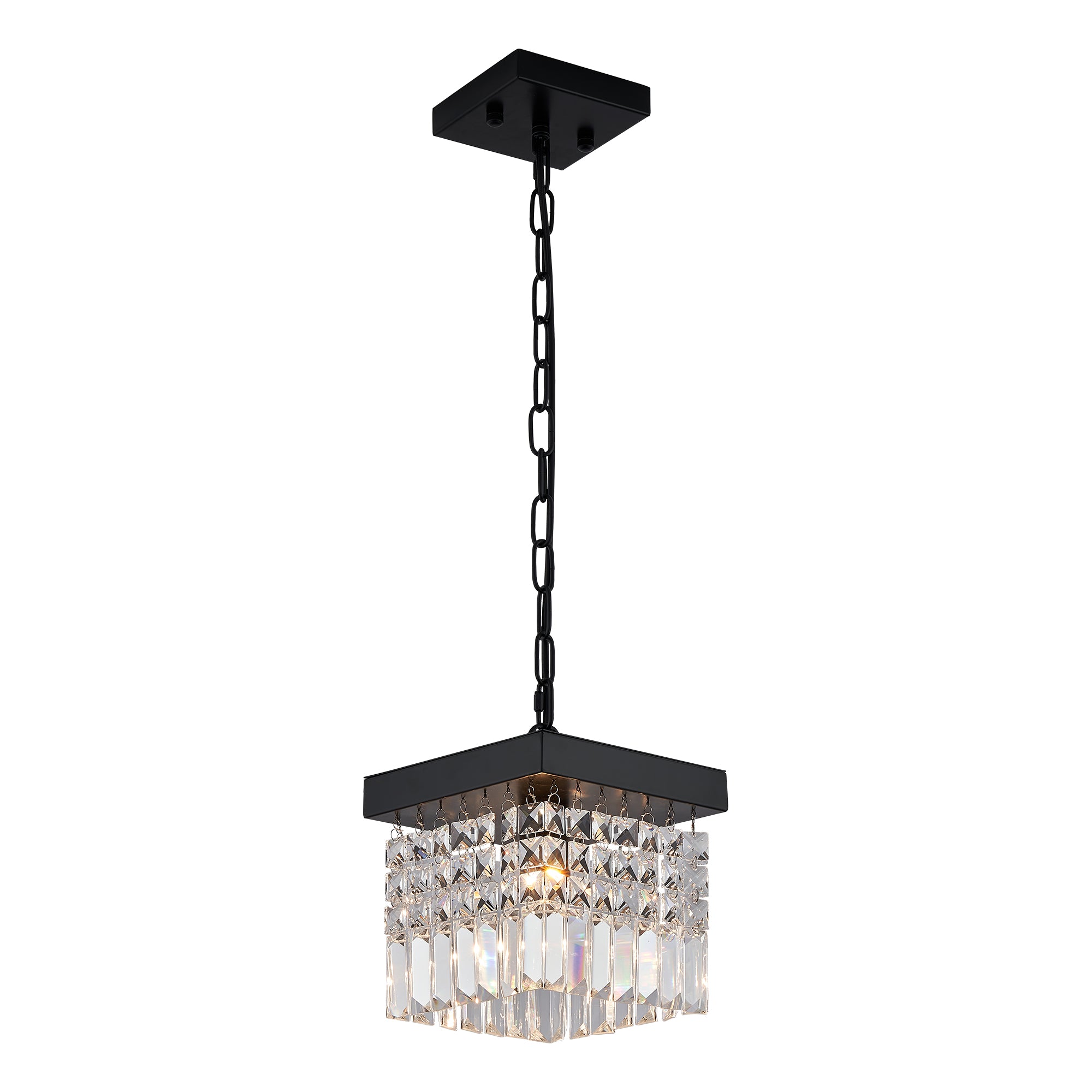 MOOONI-Matte-Black-Square-Crystal-Pendant-Light