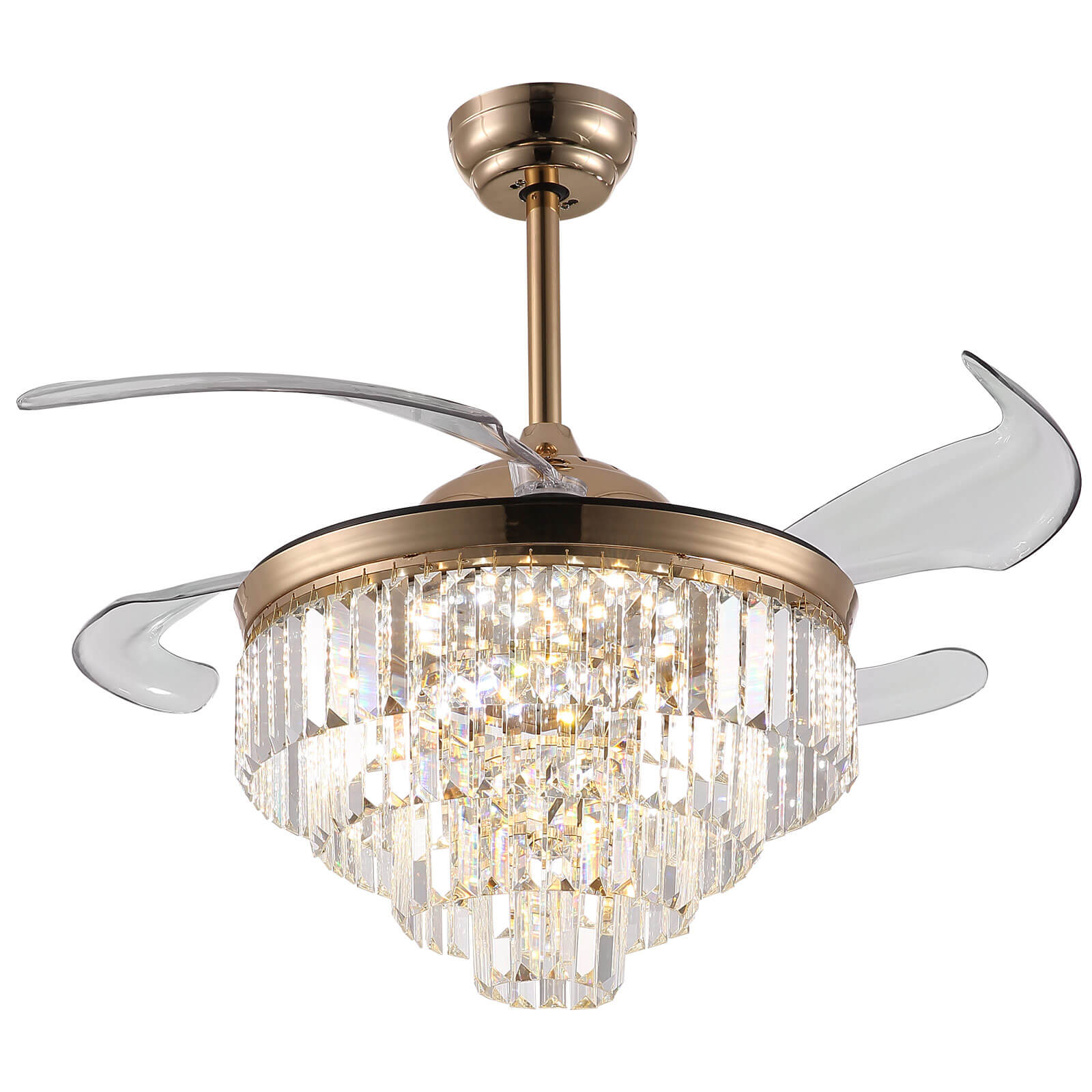 Top-Rated Crystal Gold Retractable l Fandelier