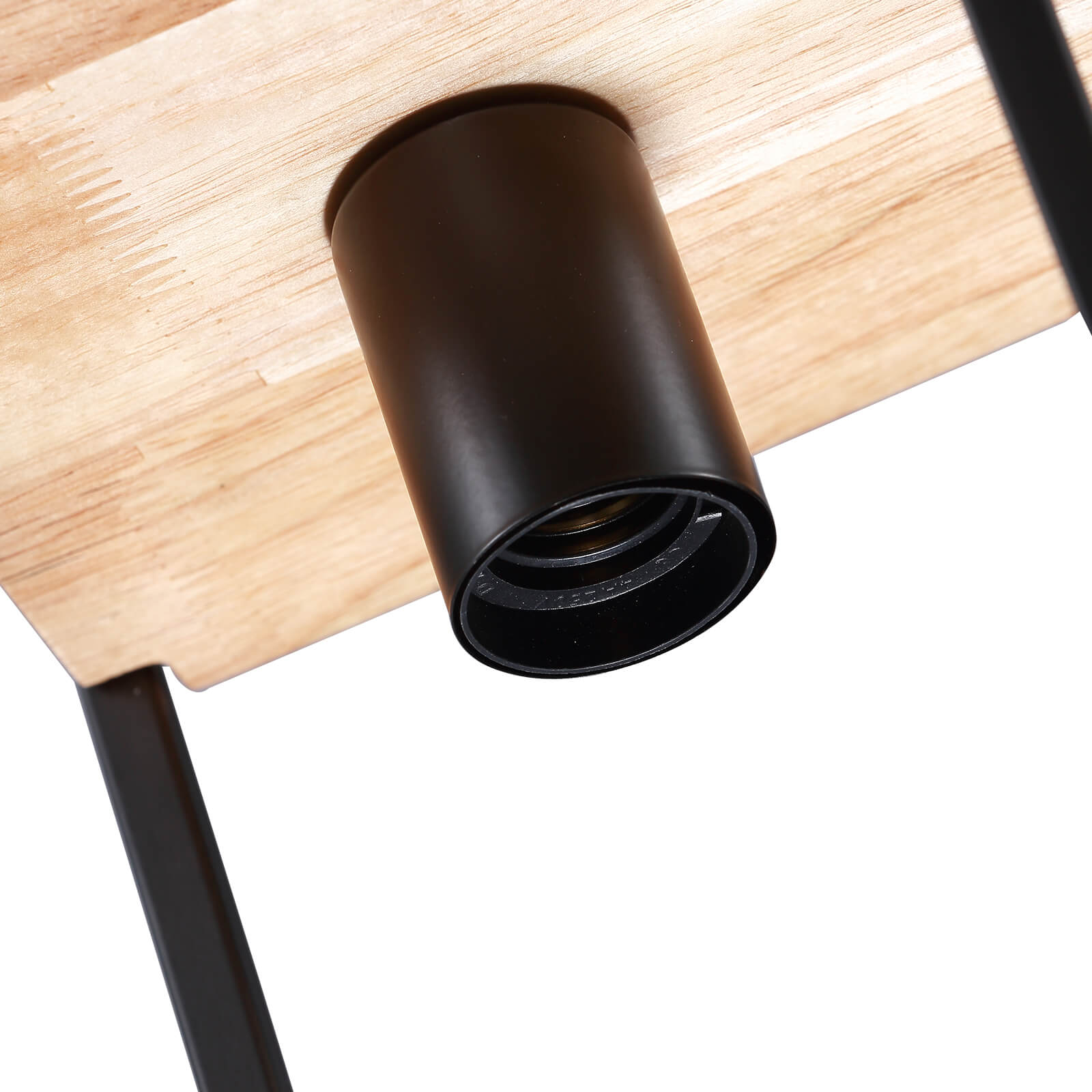 Farmhouse-Black-Single-Head-Wooden-Metal-Frame-Pendant-Light-E12-Bulb