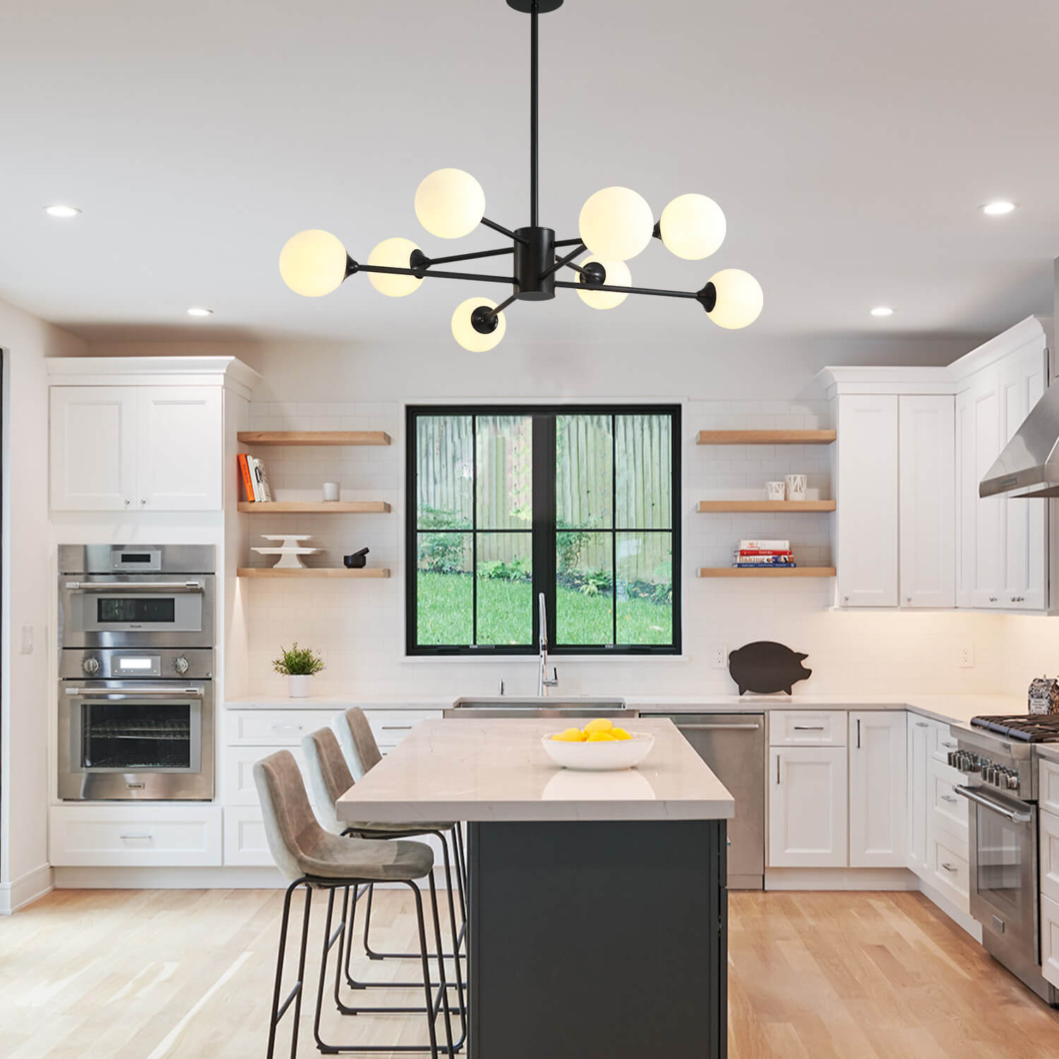 Normcore Black Globe 8 Lights Ceiling Lamp