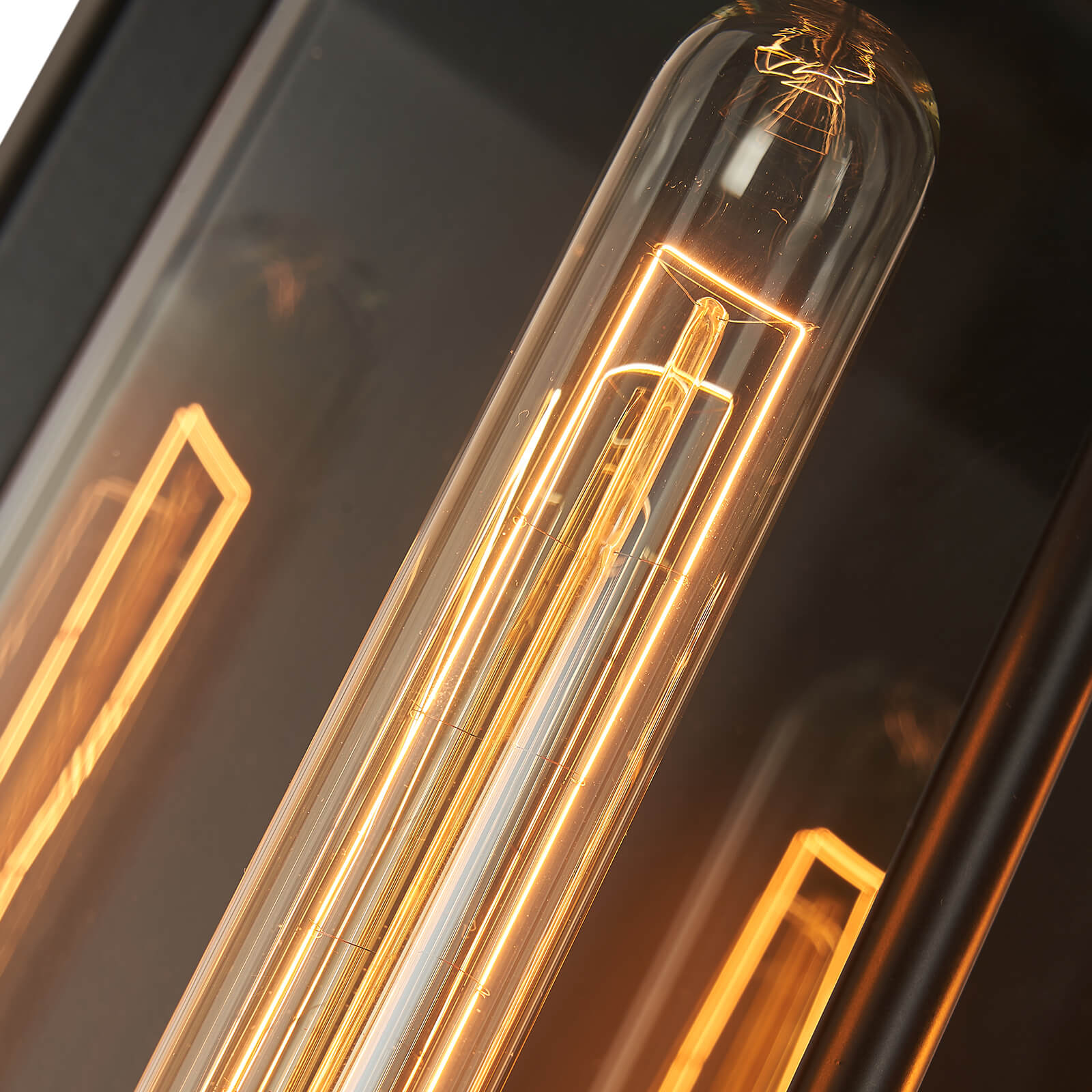 Moooni® Dumb Black Double End Glass Metal Frame Outdoor Wall Lamp