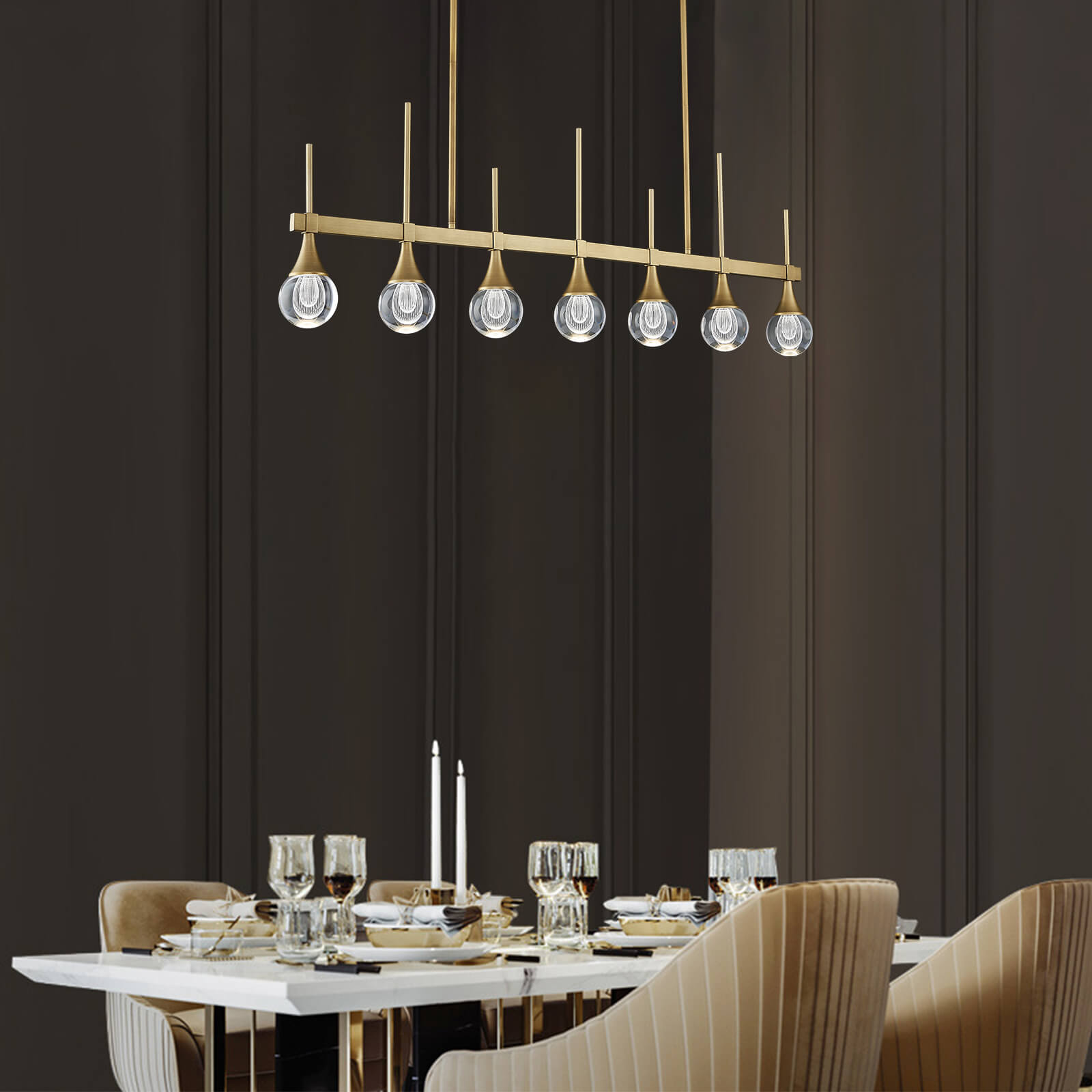 Moooni® Sputnik 7 Lights Drop-shaped Globe Crystal Chandelier
