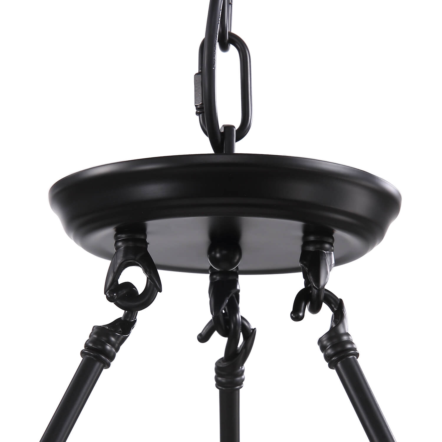 MOOONI-Vintage-Round-Matte-Black-Crystal-Chandelier-Hardwired