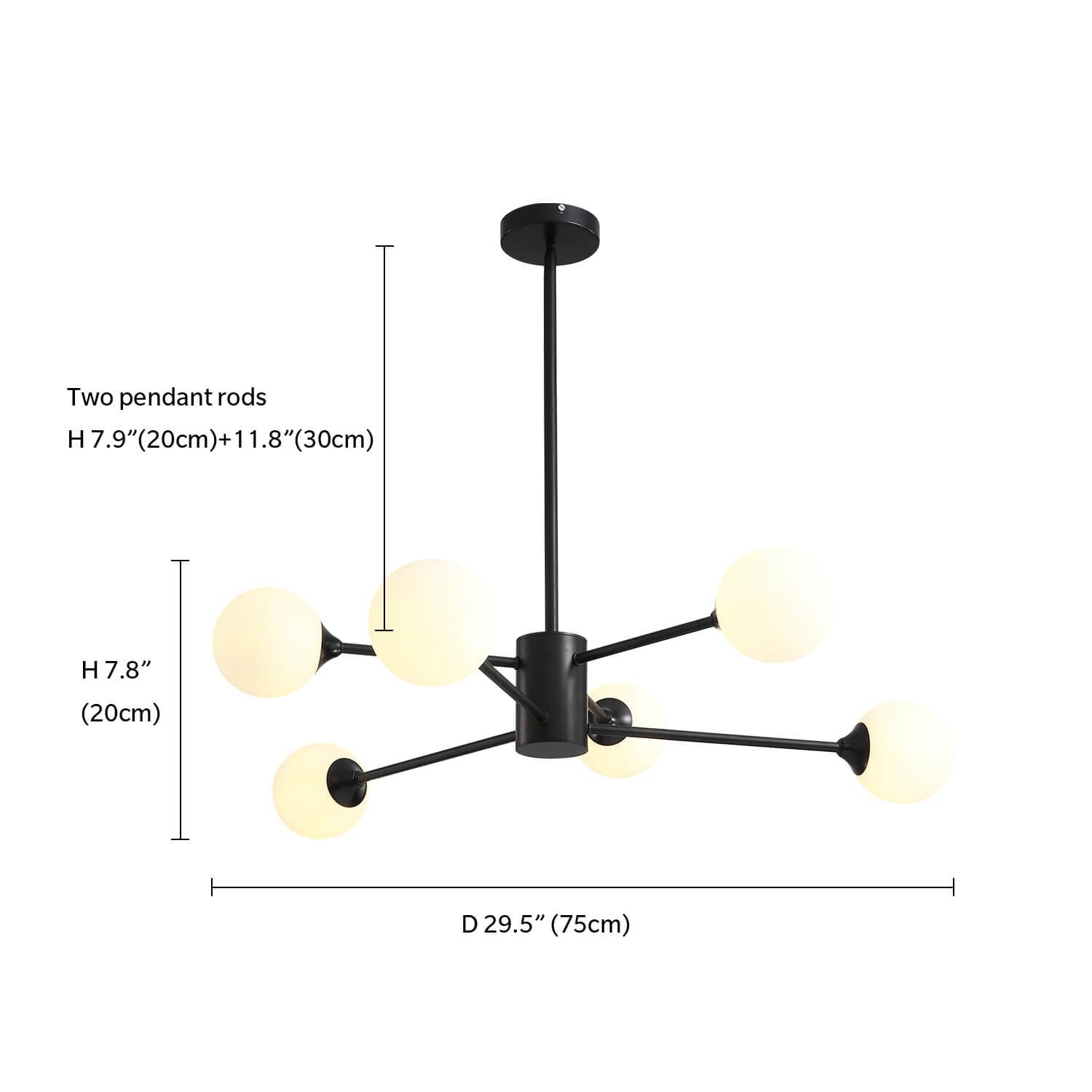 Normcore Black Globe 6 Lights Ceiling Lamp