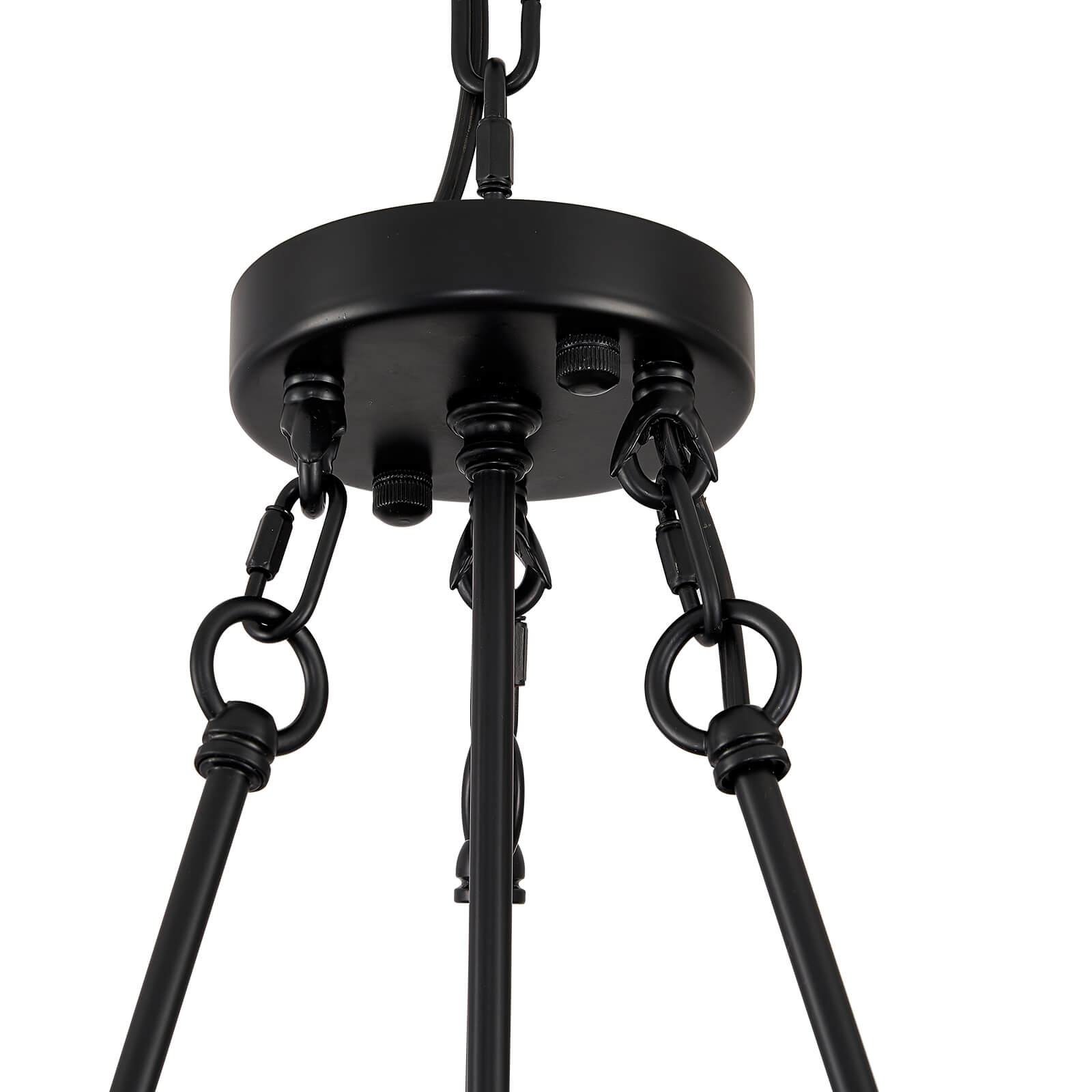Modern-Matte-Black-Leaves-Candelabra-Round-Pendant-Light