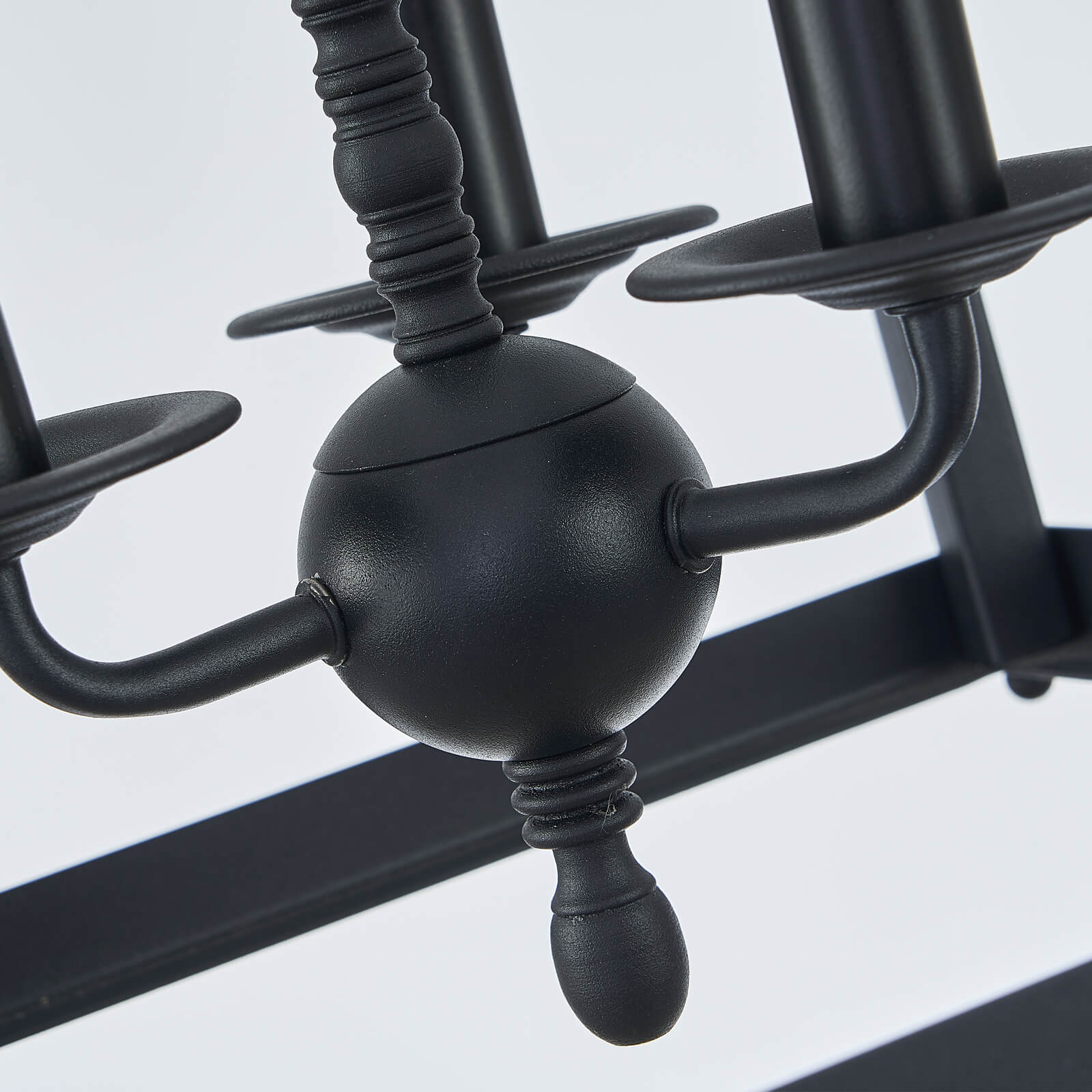 Rustic Black Iron Caged Pendant Light
