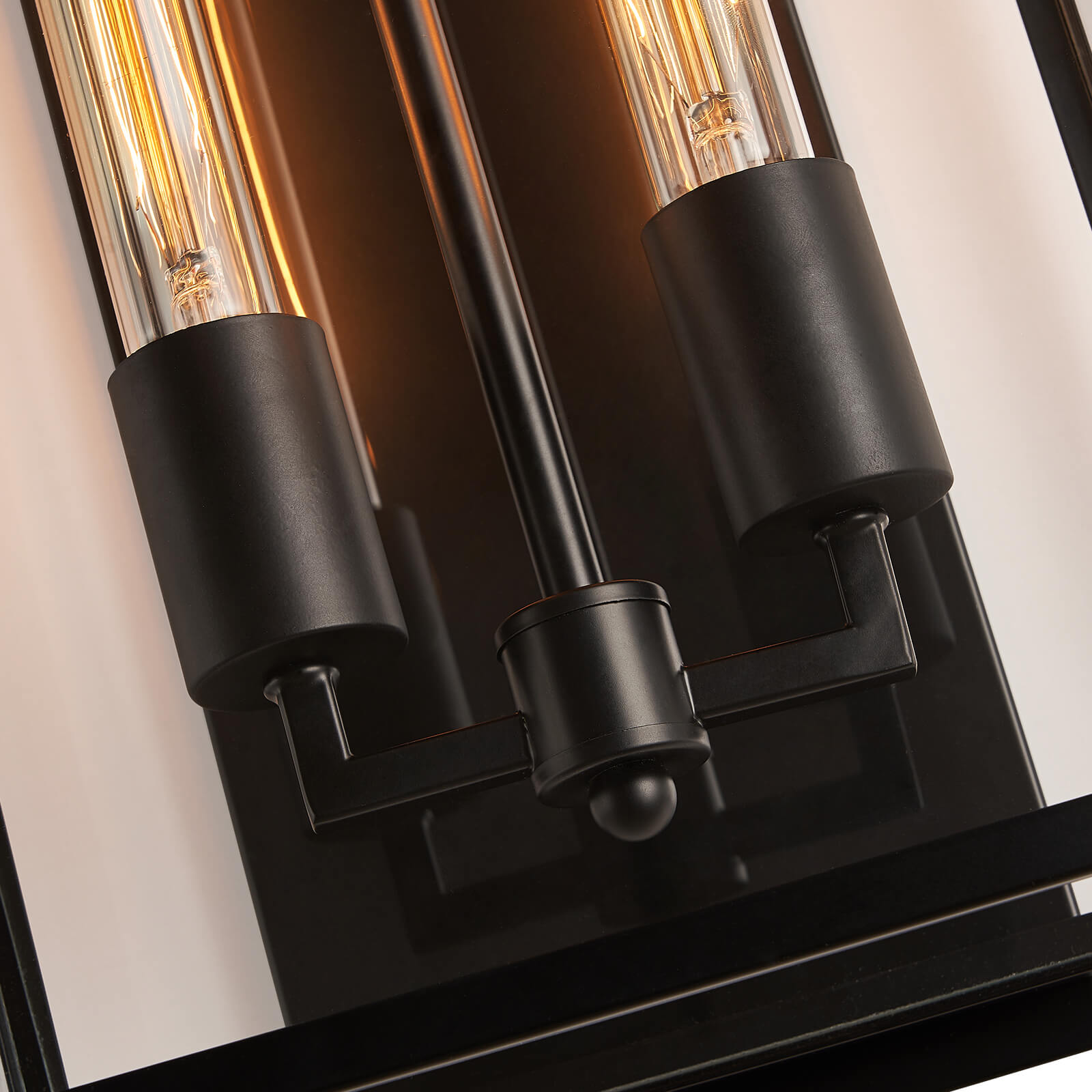 Moooni® Dumb Black Double End Glass Metal Frame Outdoor Wall Lamp