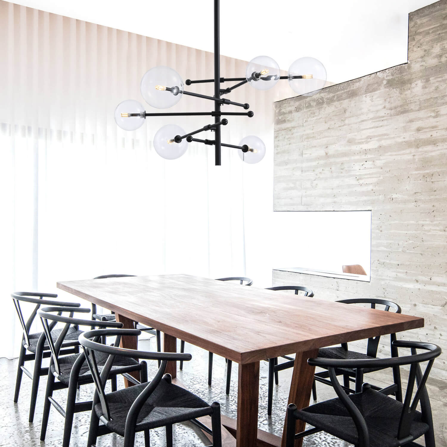 Road Sign Glass Chandelier 6 Lights