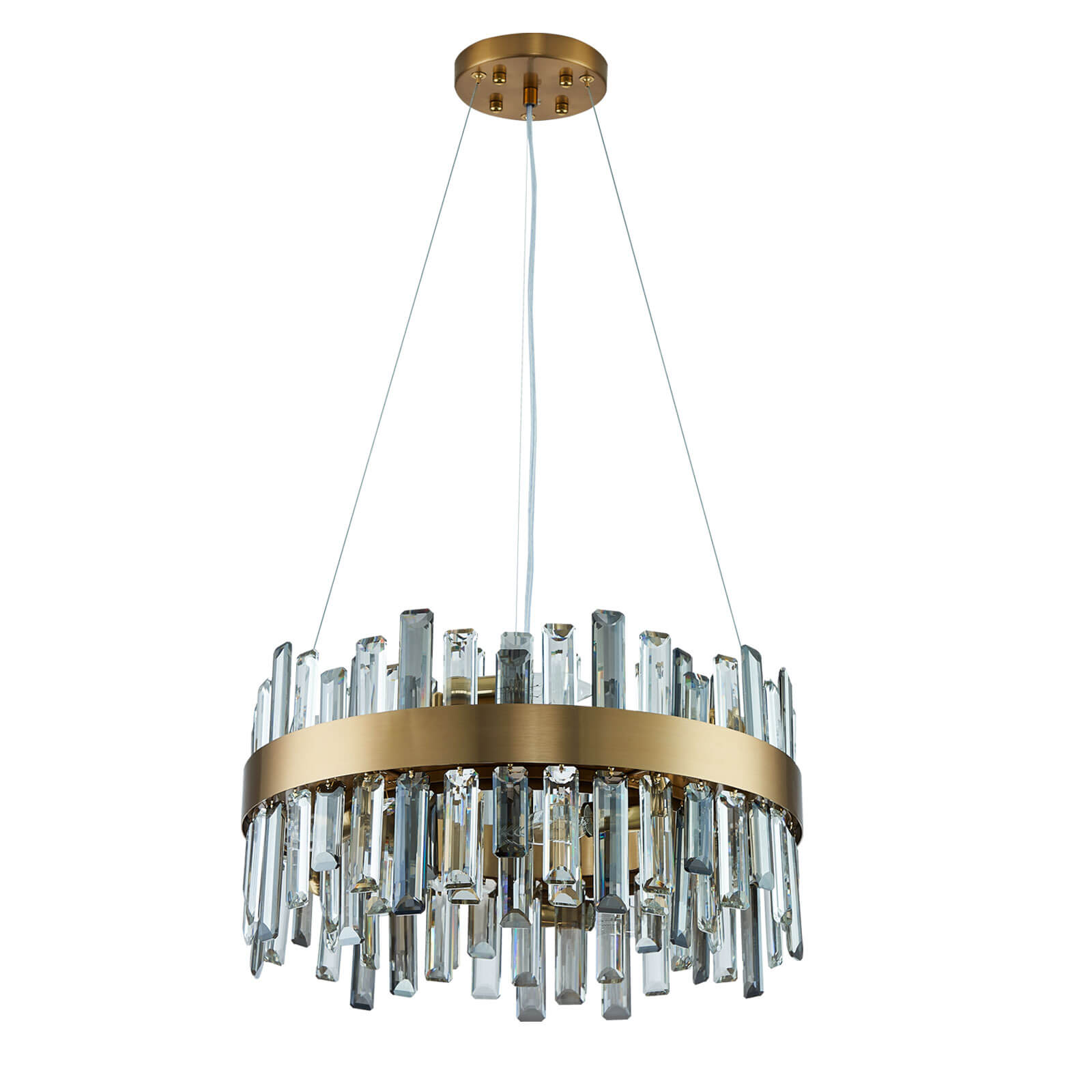 Round Cross Crystal Bar Gold Frame Chandelier