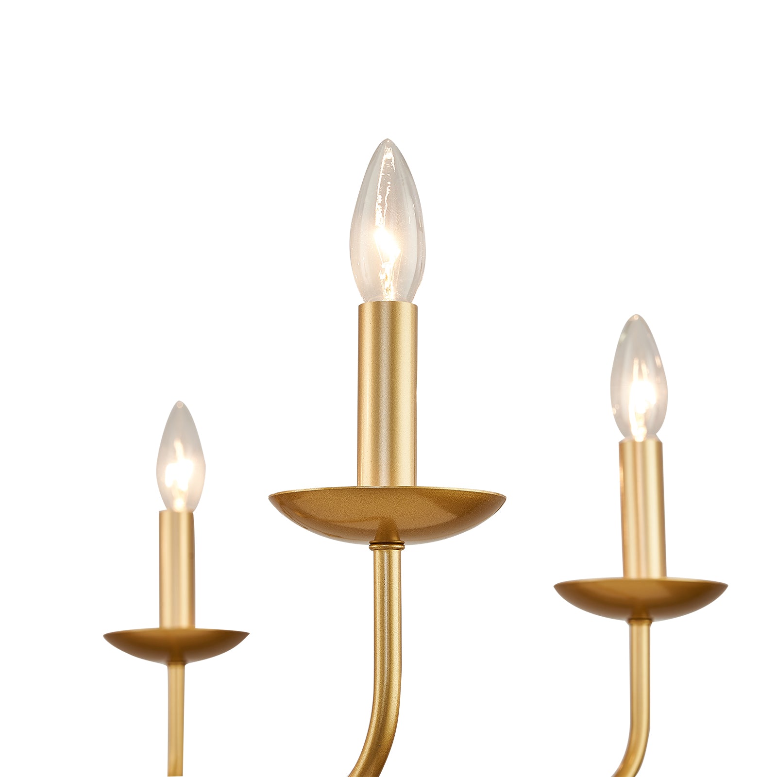 Gold Courtly Round Candle Chandelier 6 lights