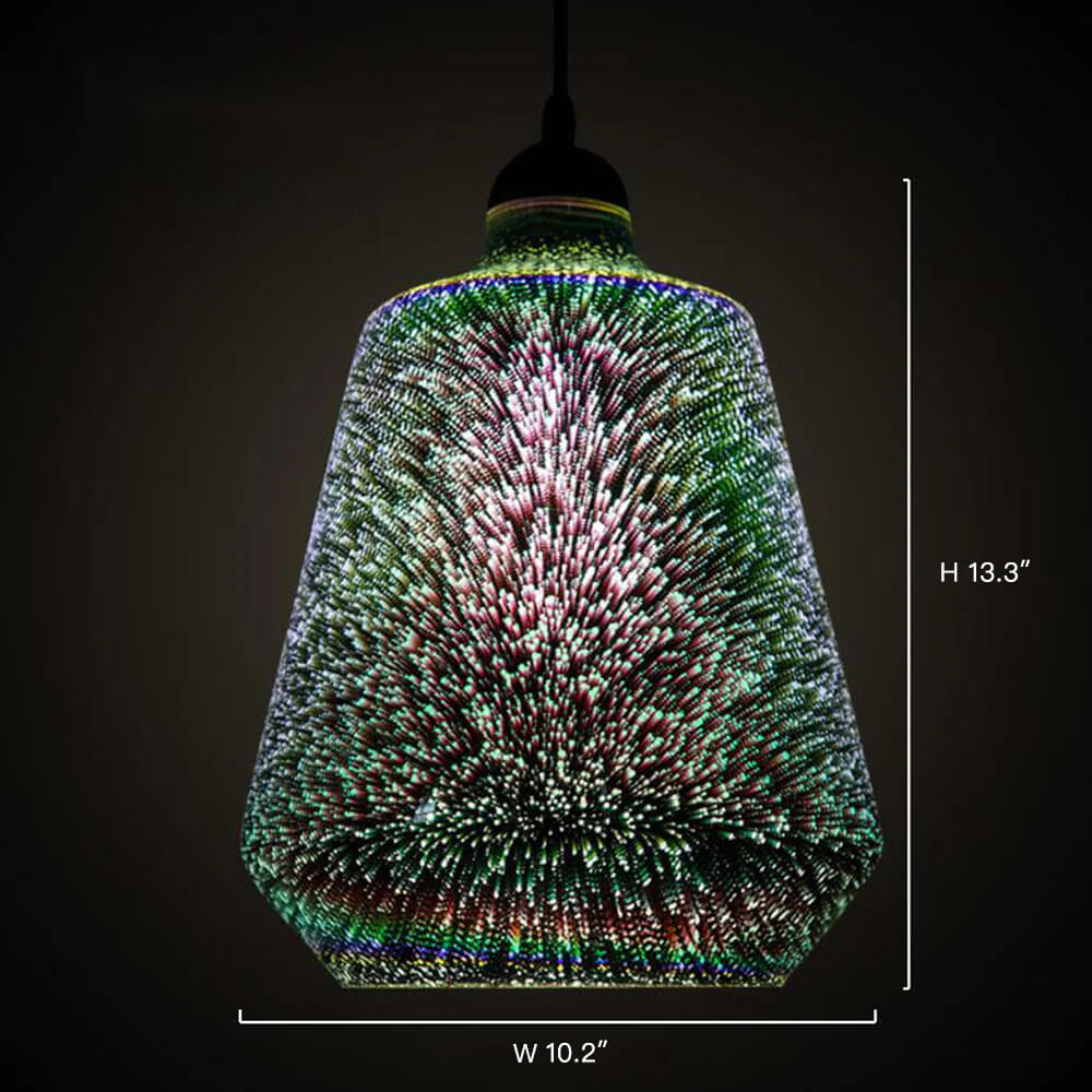 3-Lights  3D Colorful Glass Fireworks ART Pendant Light size B |Sofary Lighting