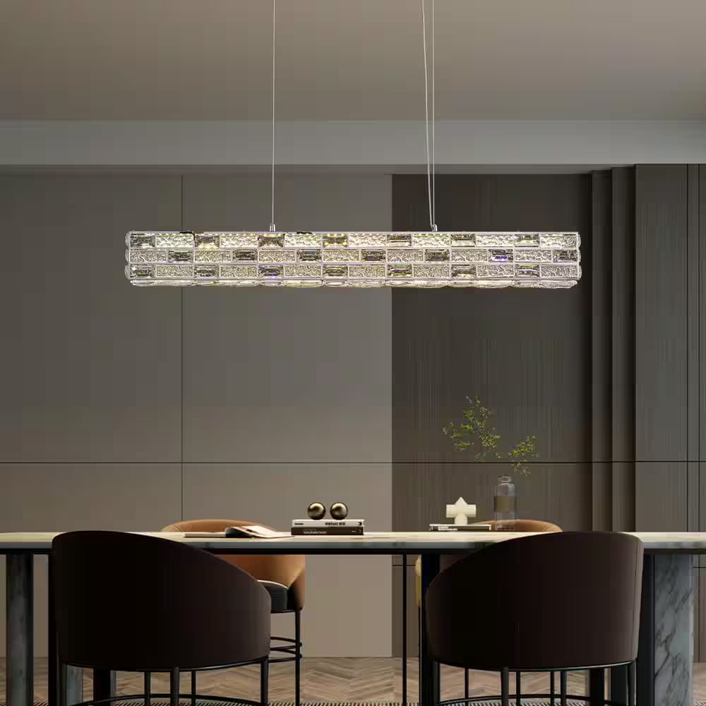 CrystalGlow Modern Linear Chandelier - Sofary Lighting