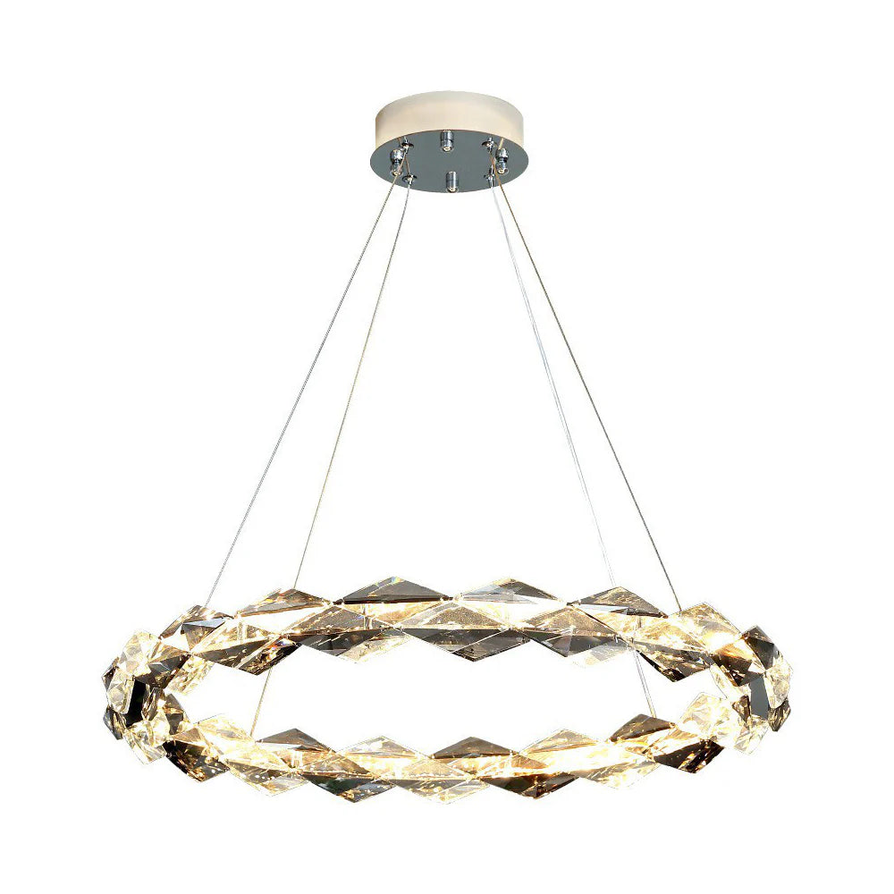 Crystal Ring Chandelier with Faceted Edge Design – Available in Multiple Sizes | Sofary Lighting