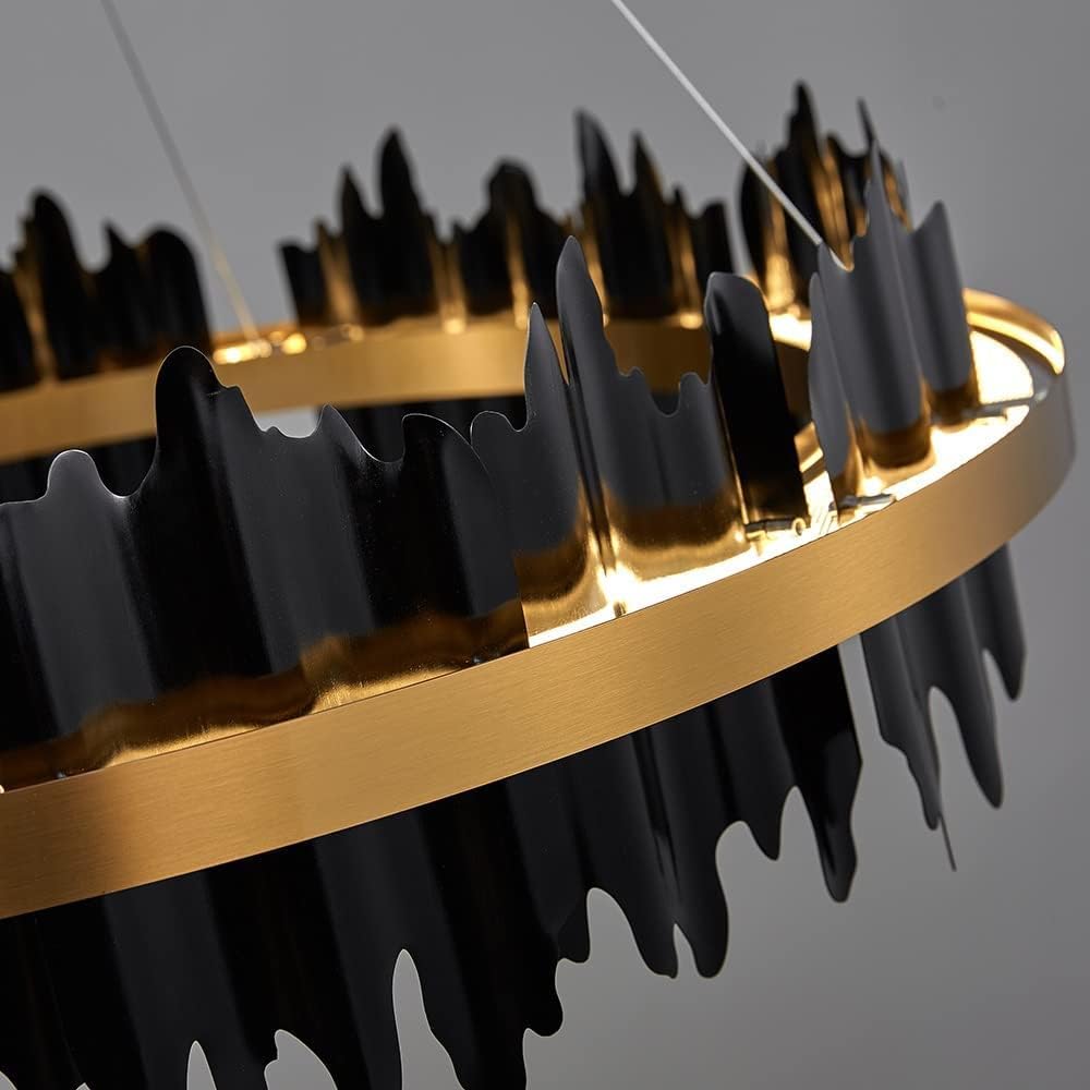 Iceberg-Round-Modern-Gold-Black-Chandelier-Siljoy Lighting
