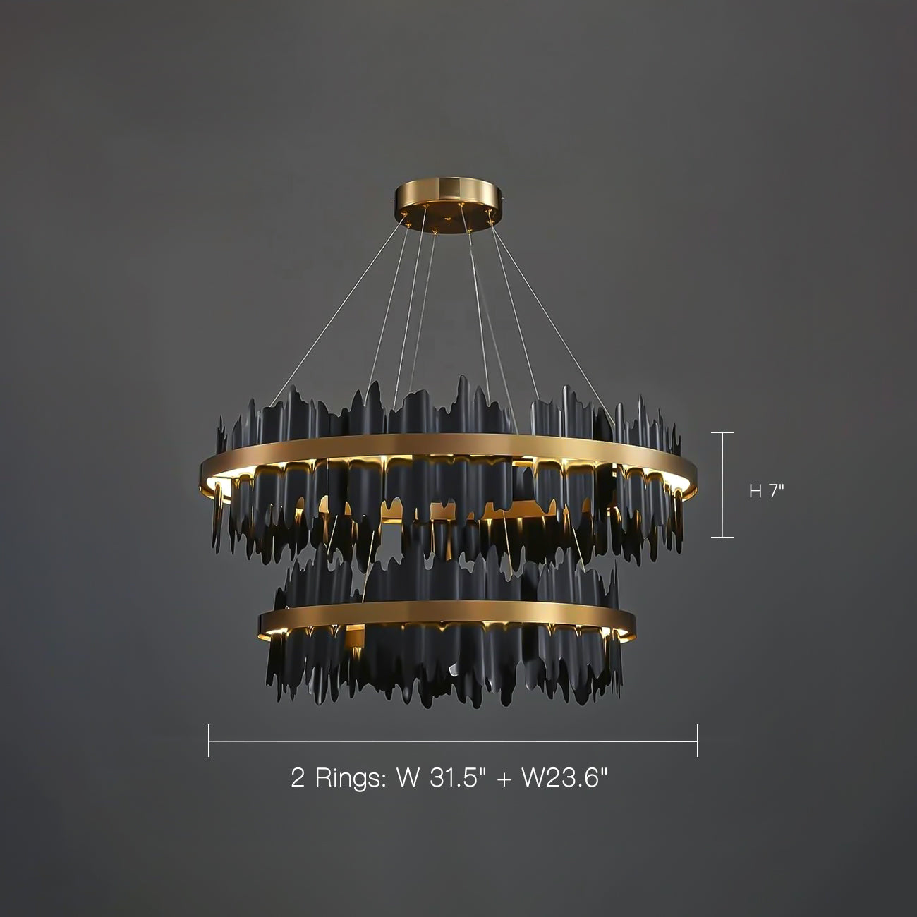 Iceberg-Round-Modern-Gold-Black-Chandelier-Siljoy Lighting