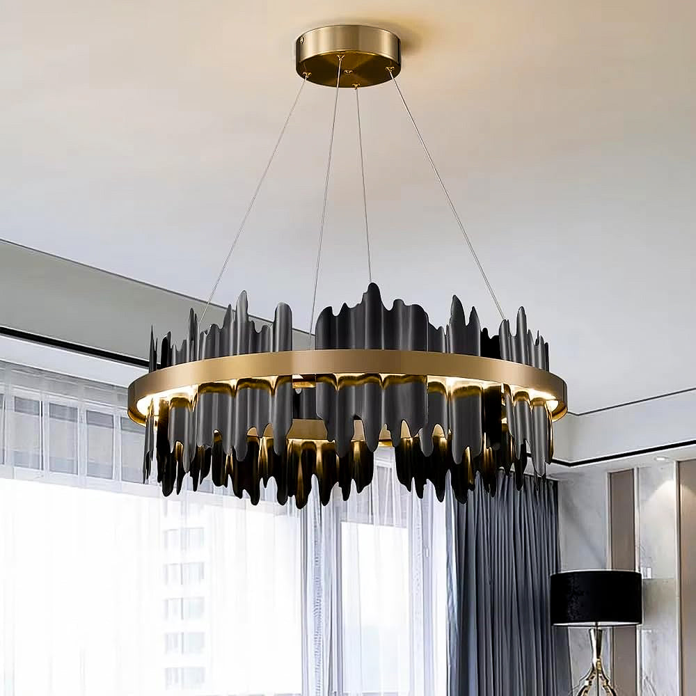 Iceberg-Round-Modern-Gold-Black-Chandelier-Sofary Lighting