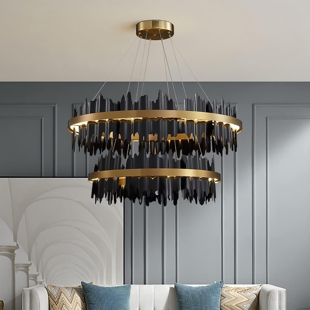 Iceberg-Round-Modern-Gold-Black-Chandelier-Sofary Lighting