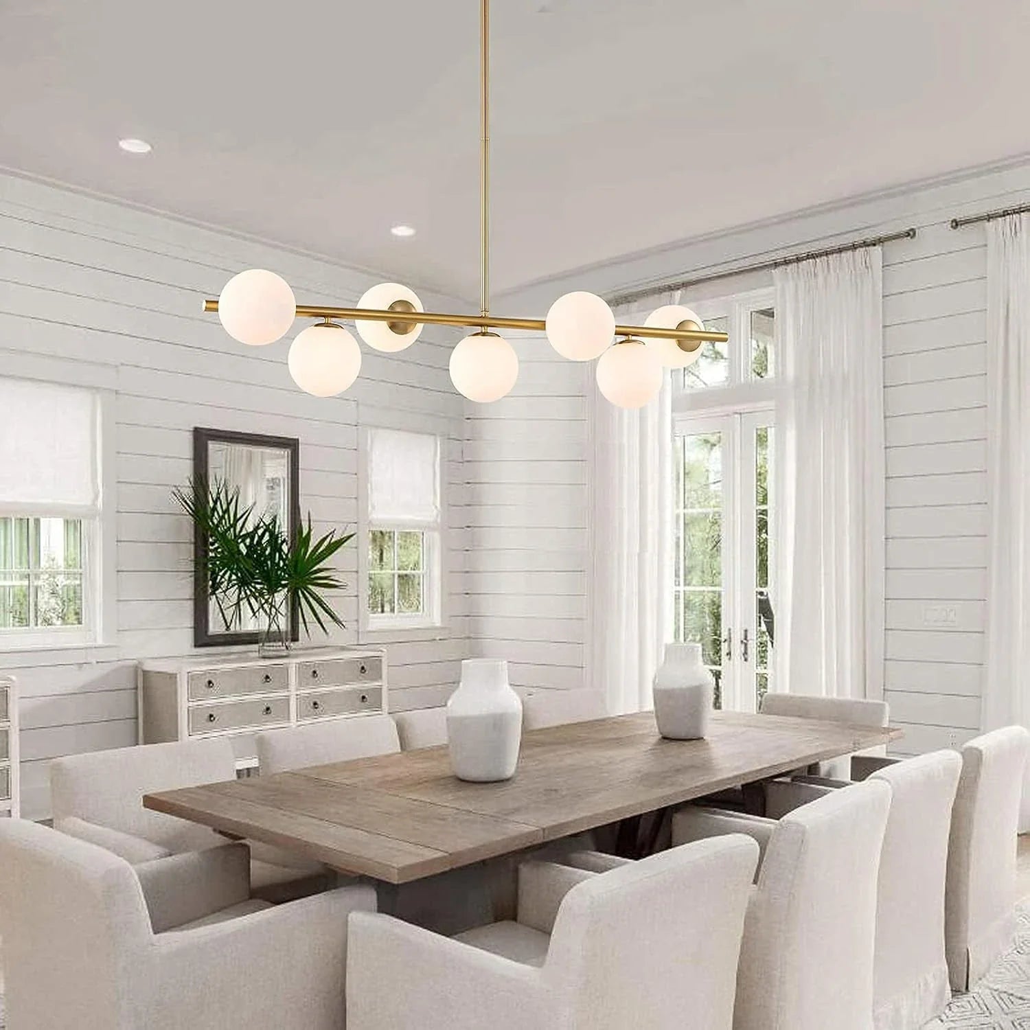 Glass Globe Gold Sputnik Chandelier-Sofary Lighting