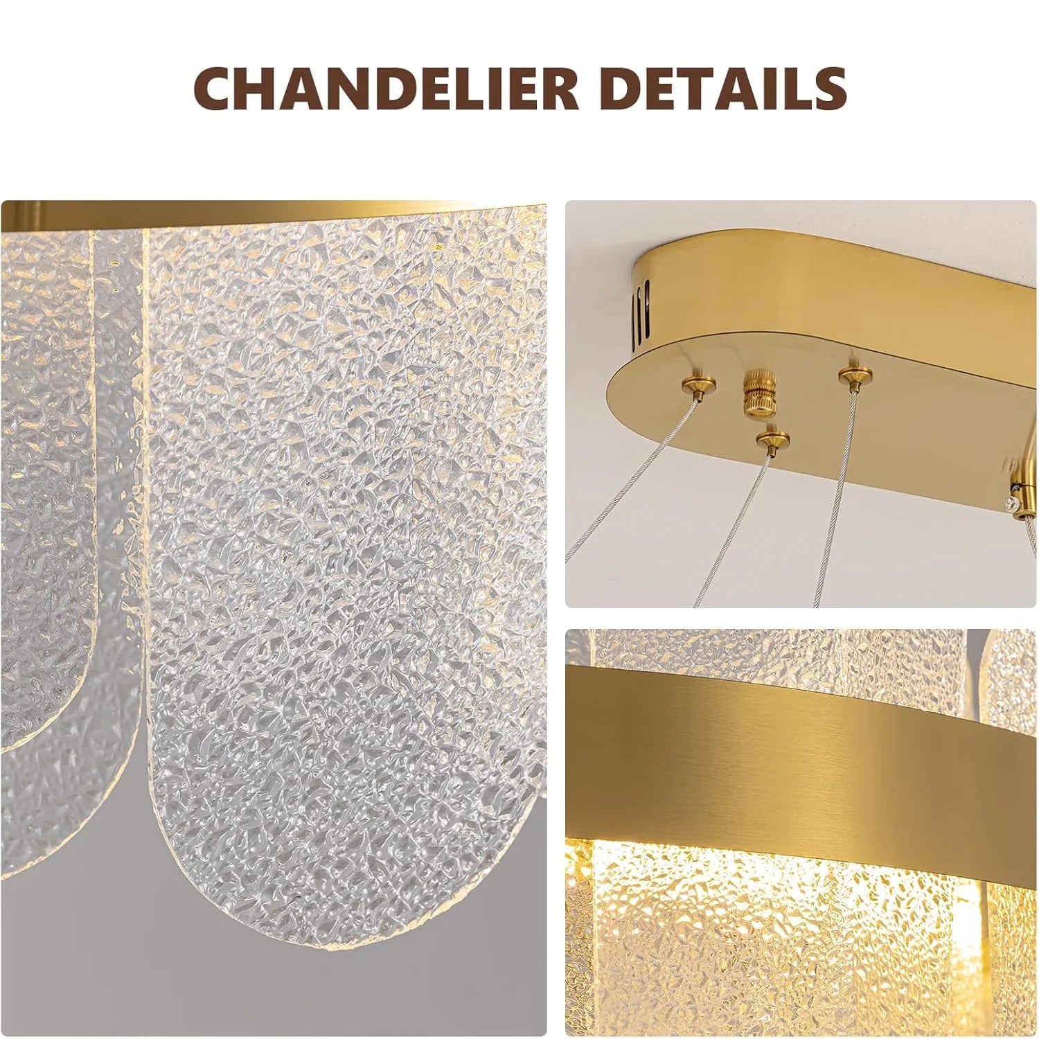 Modern Gold Rectangular Crystal Chandelier - Sofary Lighting